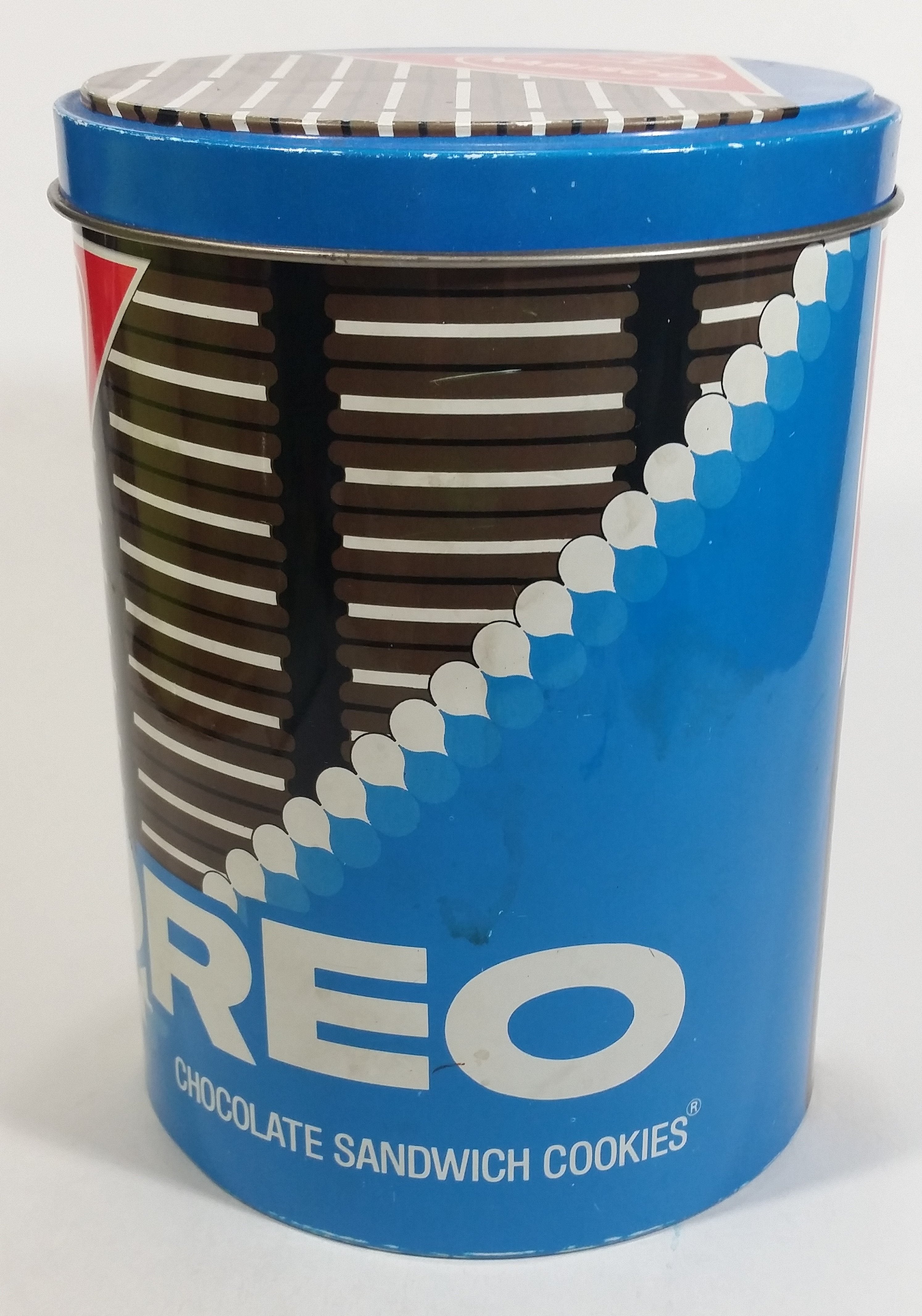 Nabisco Oreo Chocolate Sandwich Cookies Snacks Tall Round Tin Metal Canister 2