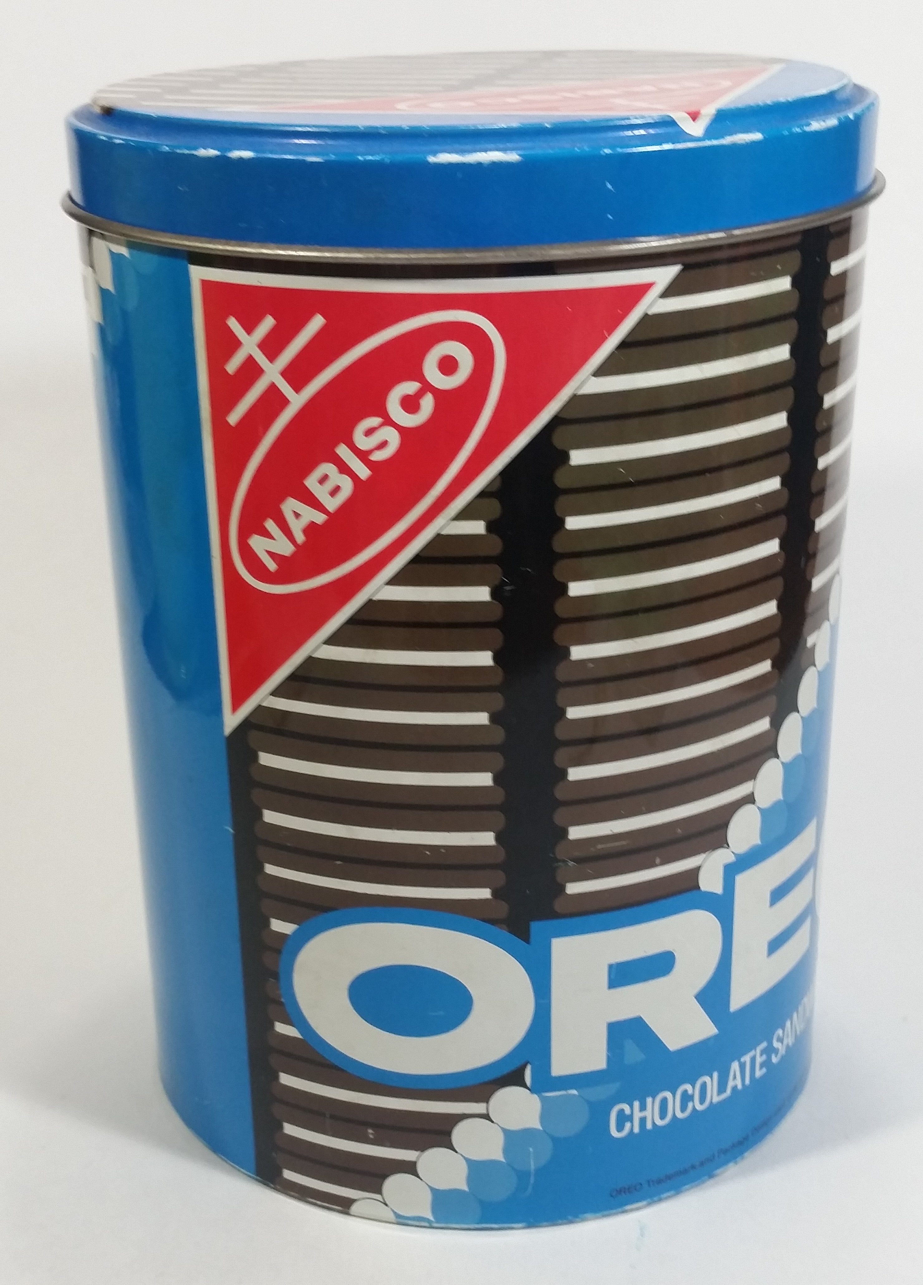Nabisco Oreo Chocolate Sandwich Cookies Snacks Tall Round Tin Metal Canister 4