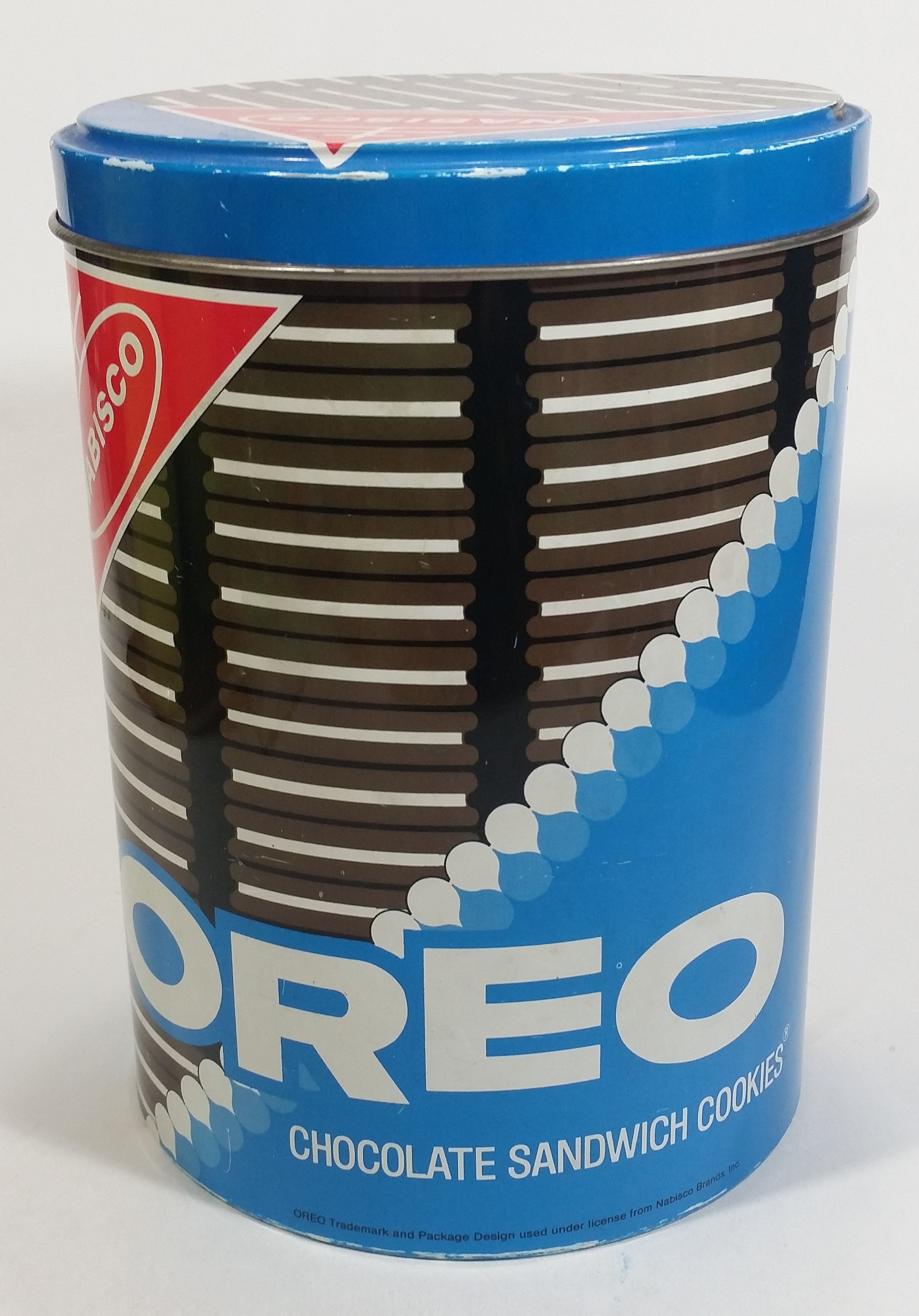 Nabisco Oreo Chocolate Sandwich Cookies Snacks Tall Round Tin Metal Canister 5
