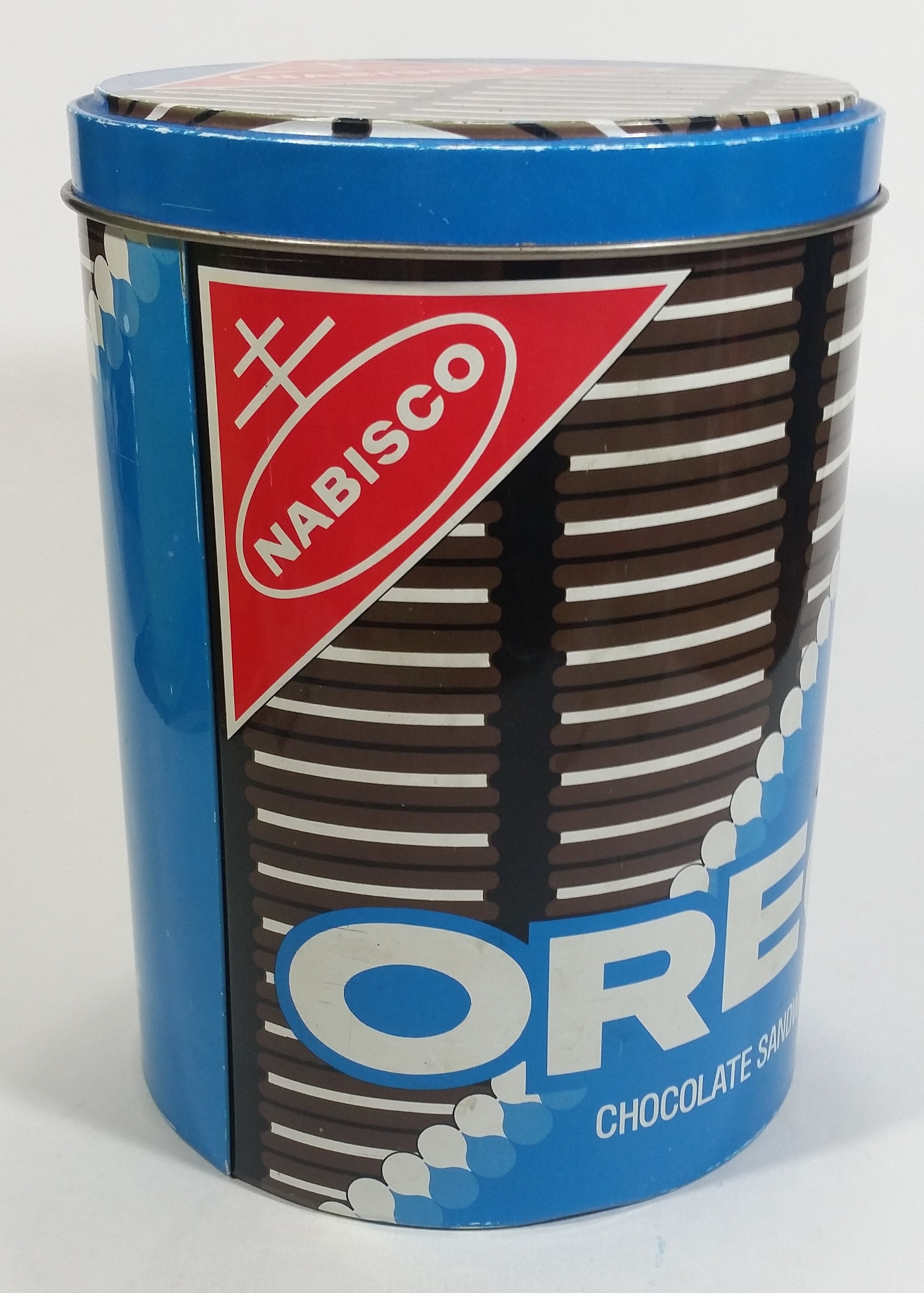 Nabisco Oreo Chocolate Sandwich Cookies Snacks Tall Round Tin Metal Canister 7