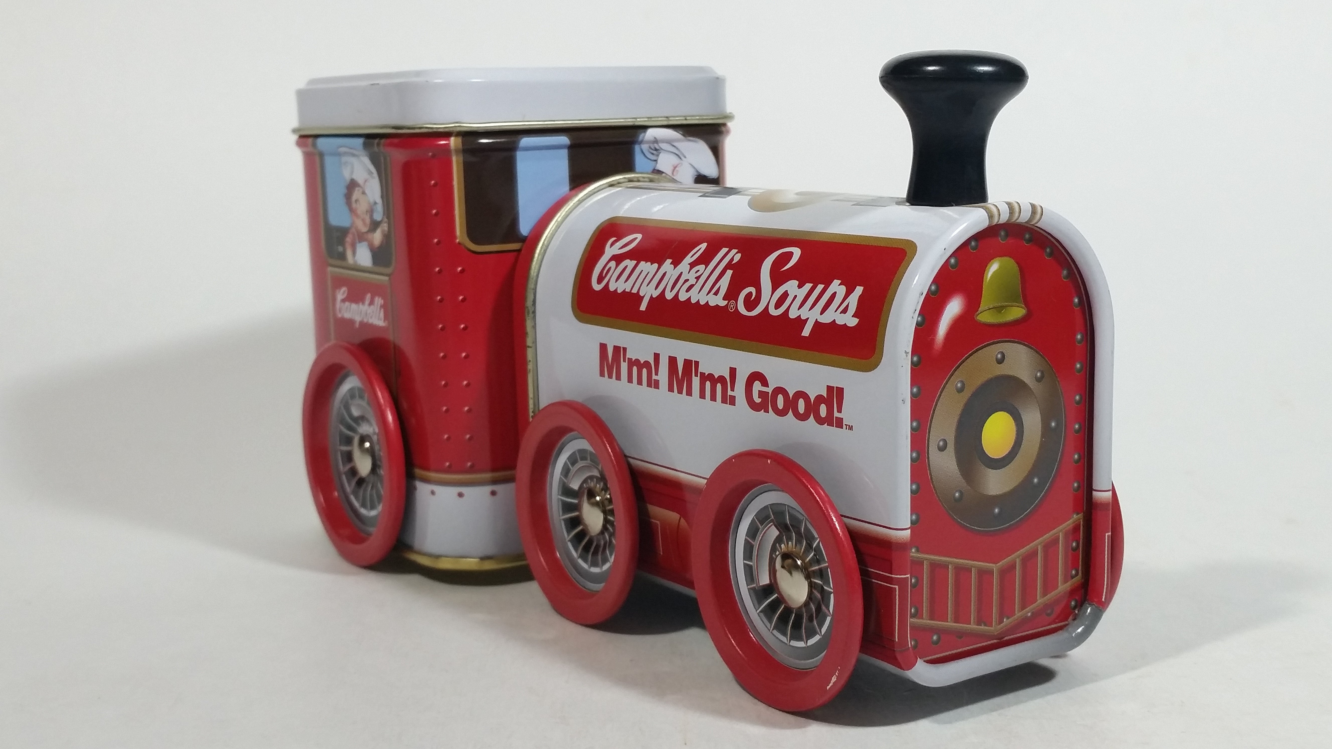 1997 Campbell's Soup M'm! M'm! Good! Train Engine Locomotive Tin Metal Container Collectible 4