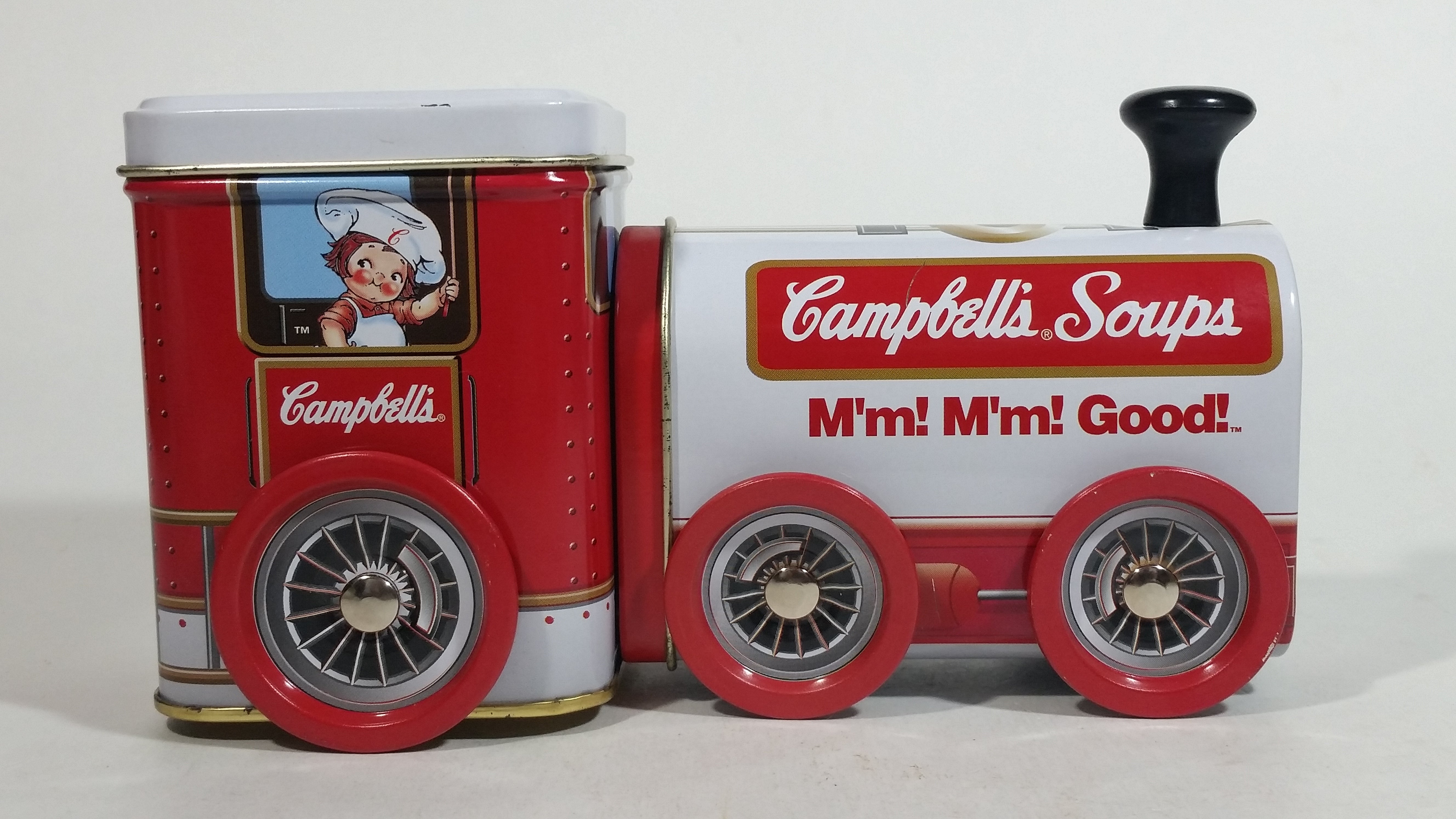 1997 Campbell's Soup M'm! M'm! Good! Train Engine Locomotive Tin Metal Container Collectible 5