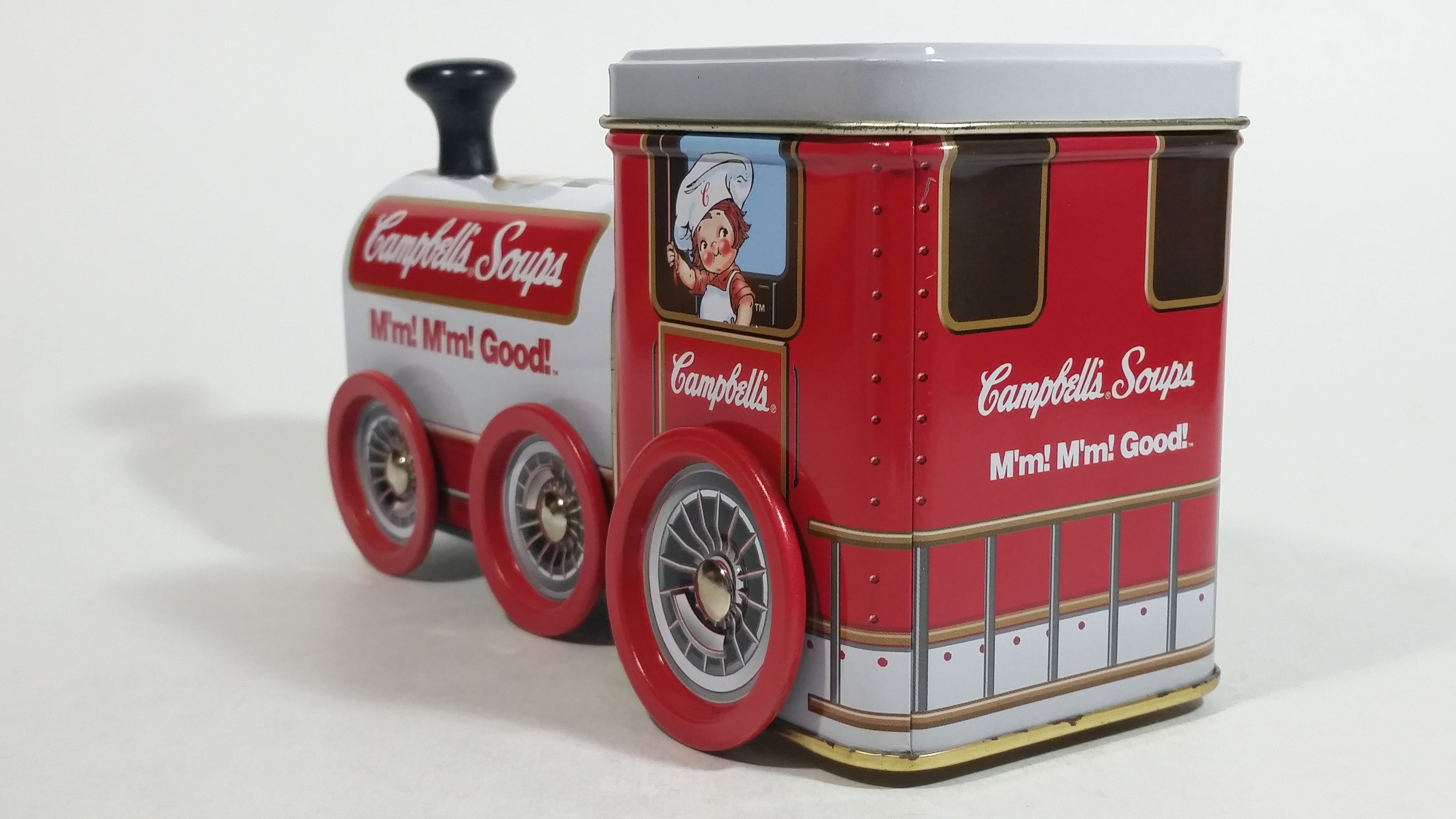 1997 Campbell's Soup M'm! M'm! Good! Train Engine Locomotive Tin Metal Container Collectible 8