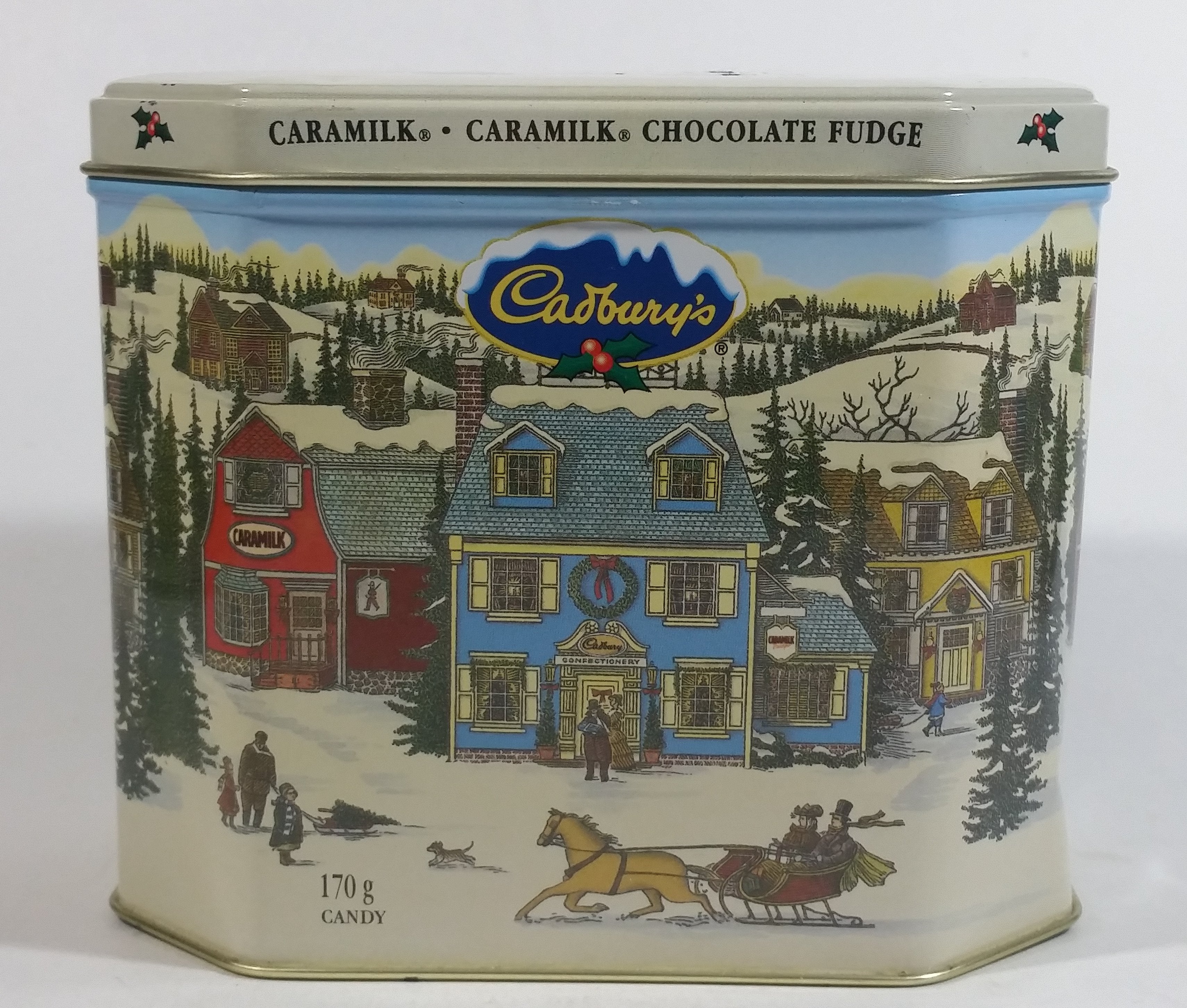 Cadbury's Festive Canisters Caramilk Fudge Chocolate Bar Snack Metal Tin Collectible 2