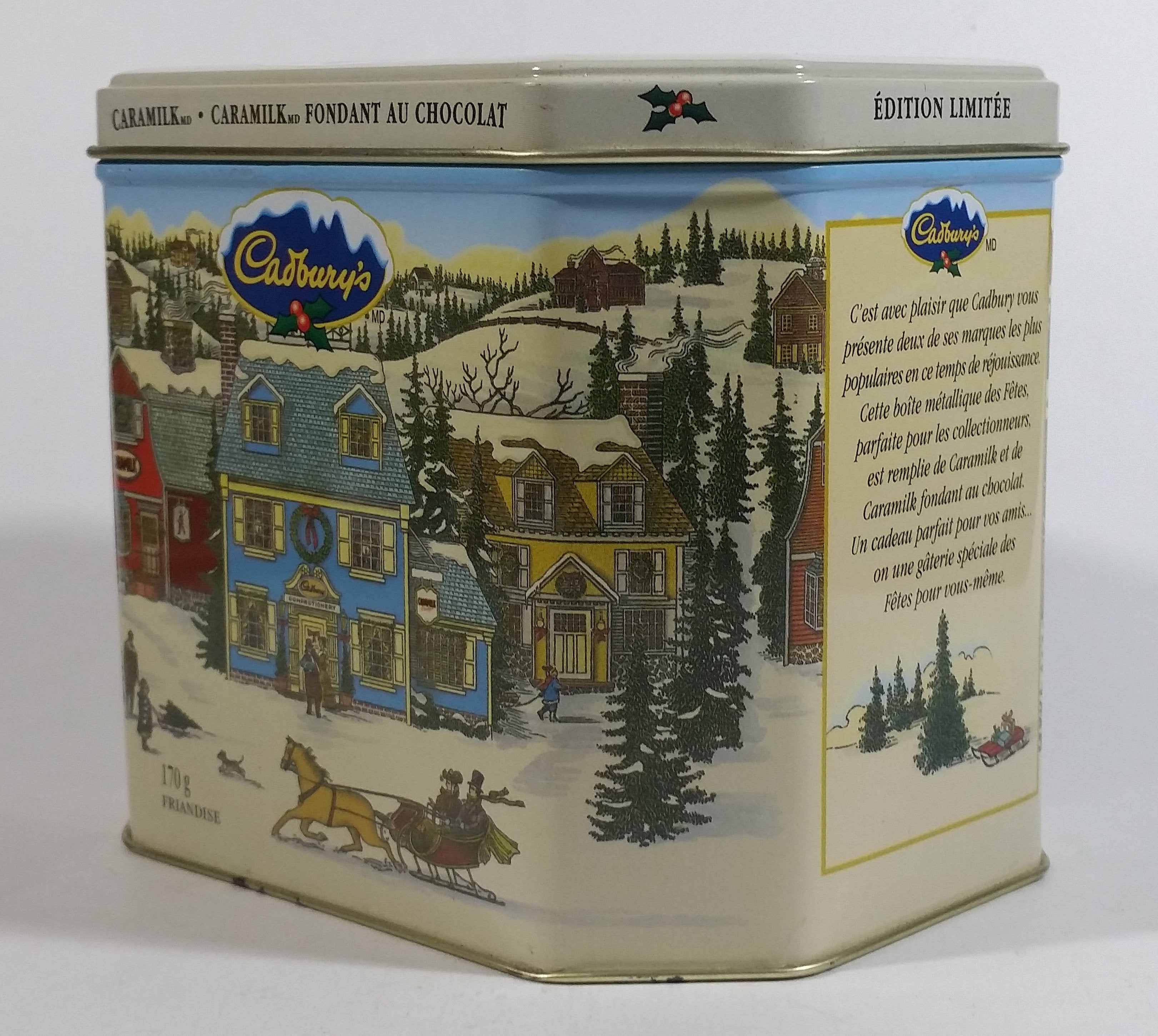 Cadbury's Festive Canisters Caramilk Fudge Chocolate Bar Snack Metal Tin Collectible 7