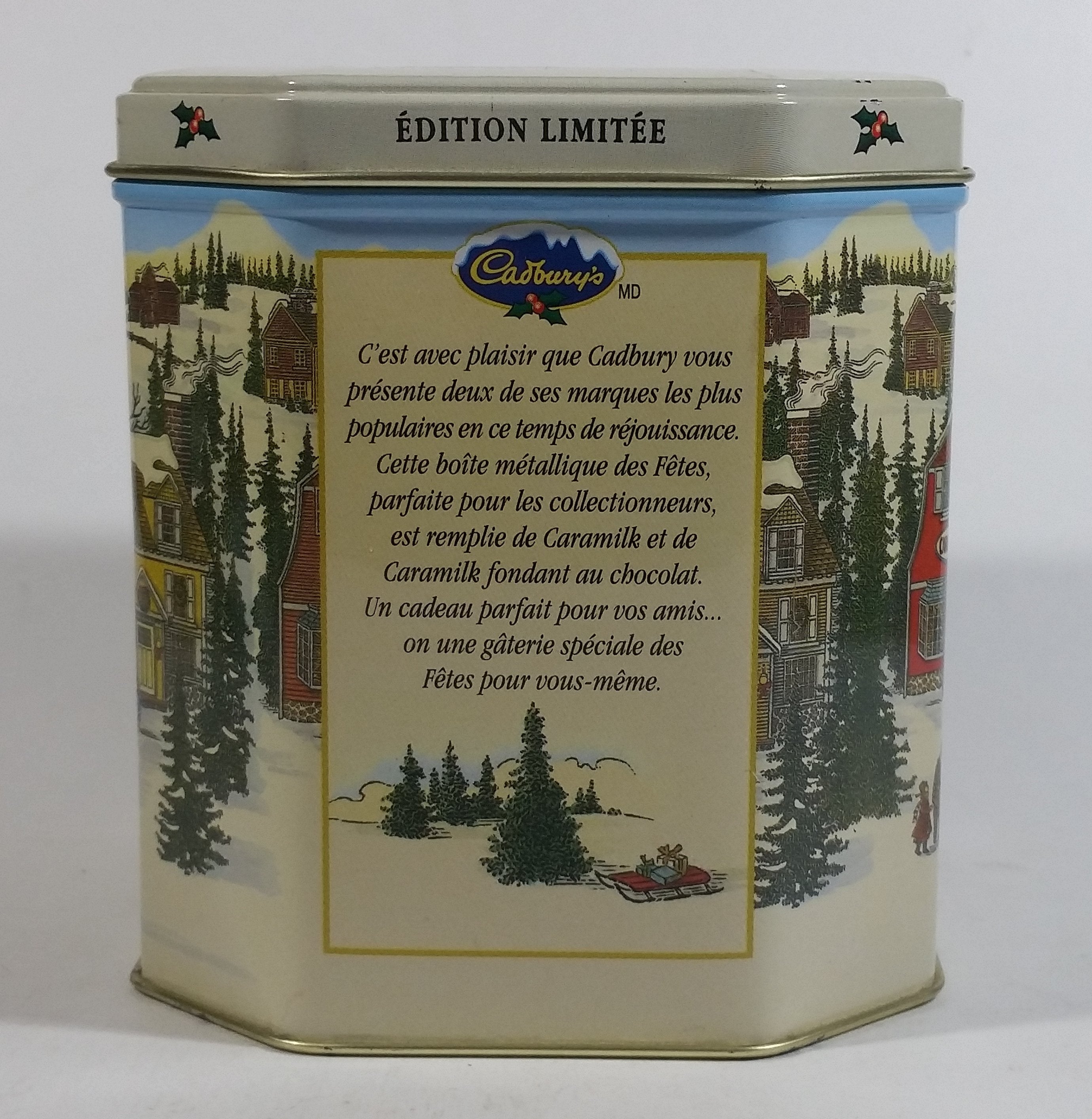 Cadbury's Festive Canisters Caramilk Fudge Chocolate Bar Snack Metal Tin Collectible 8