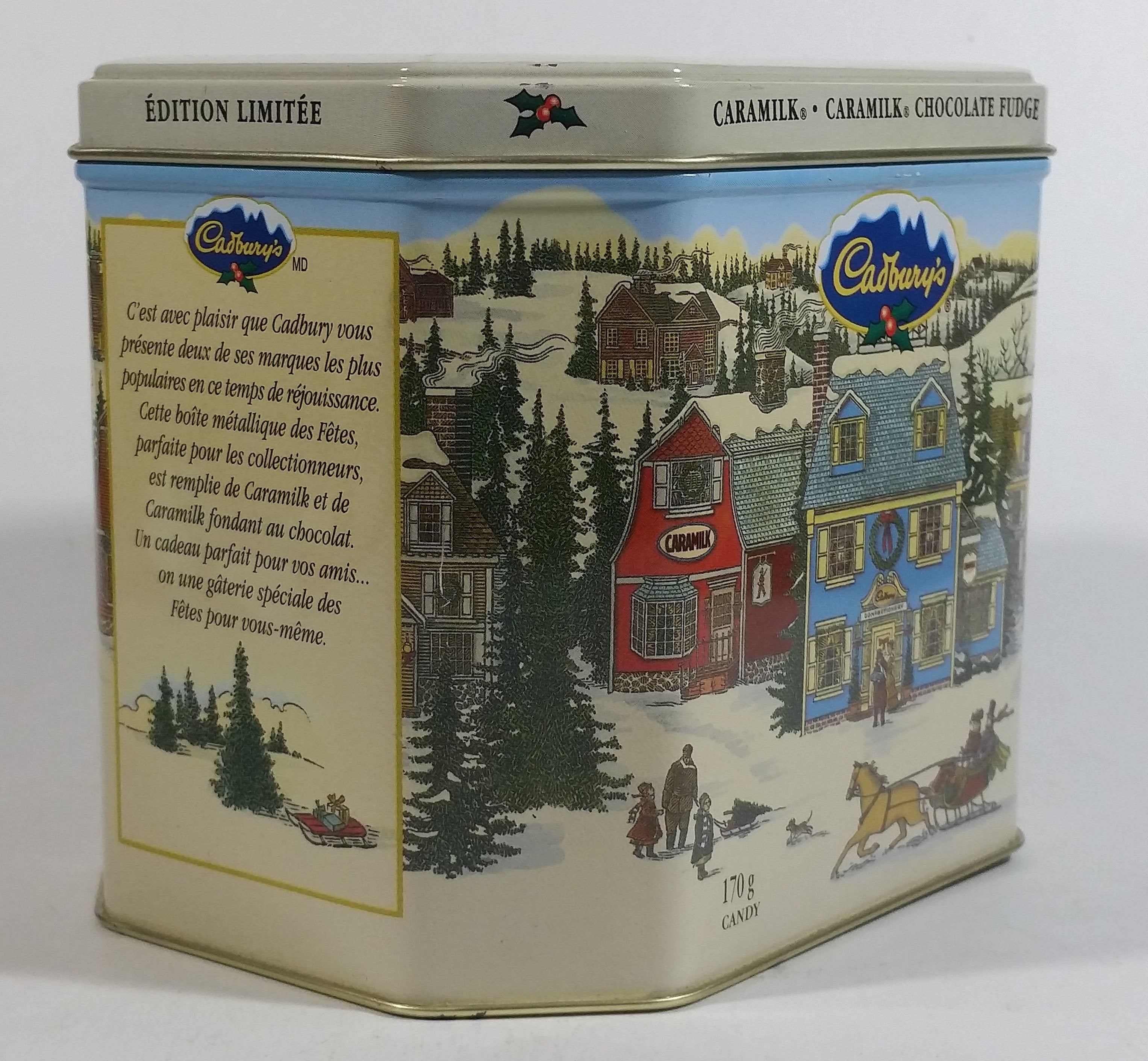 Cadbury's Festive Canisters Caramilk Fudge Chocolate Bar Snack Metal Tin Collectible 9