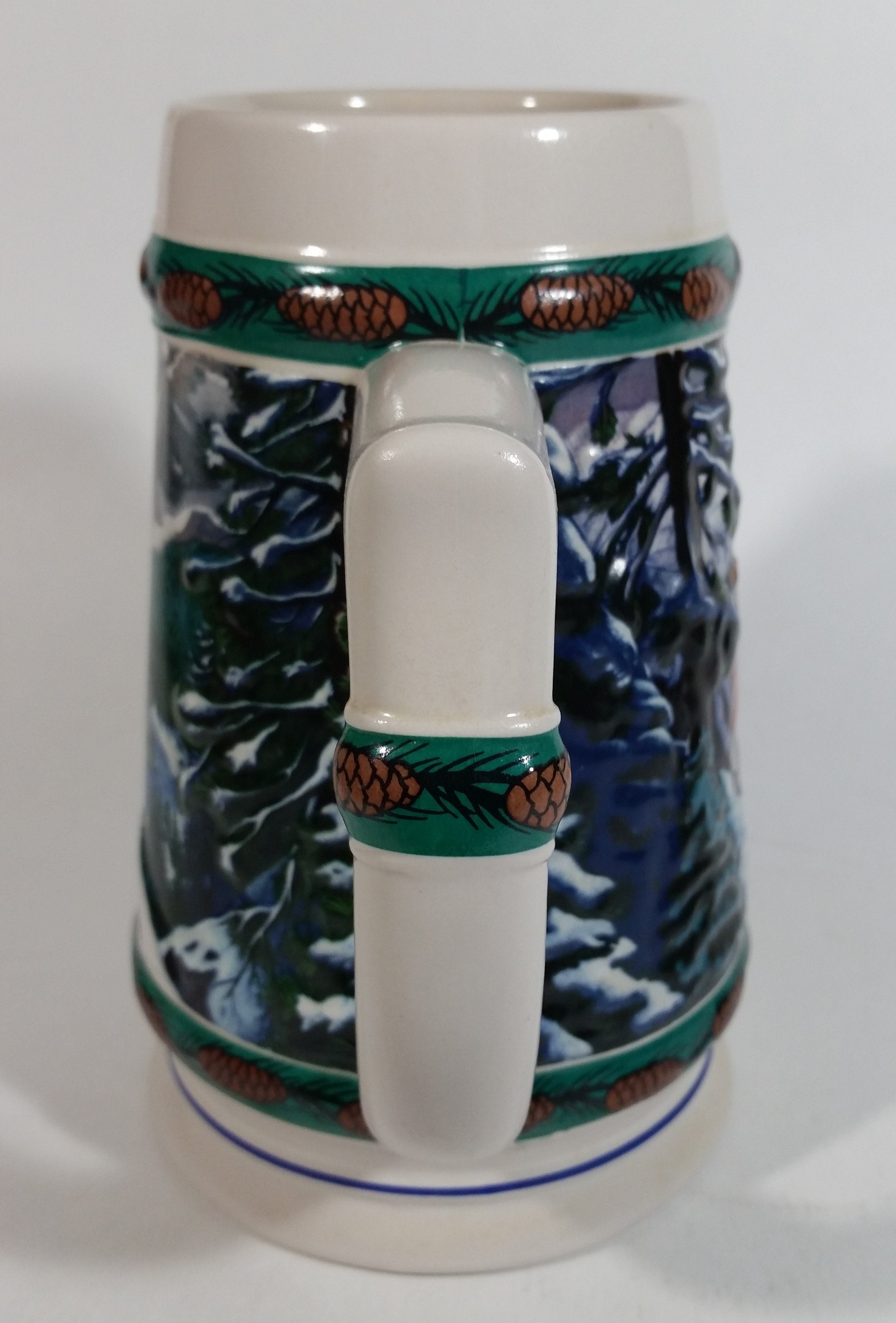 1993 Budweiser Holiday Stein Collection Special Delivery Ceramic Beer Stein By Artist Nora Koerber - Handcrafted in Brazil by Ceramarte 5