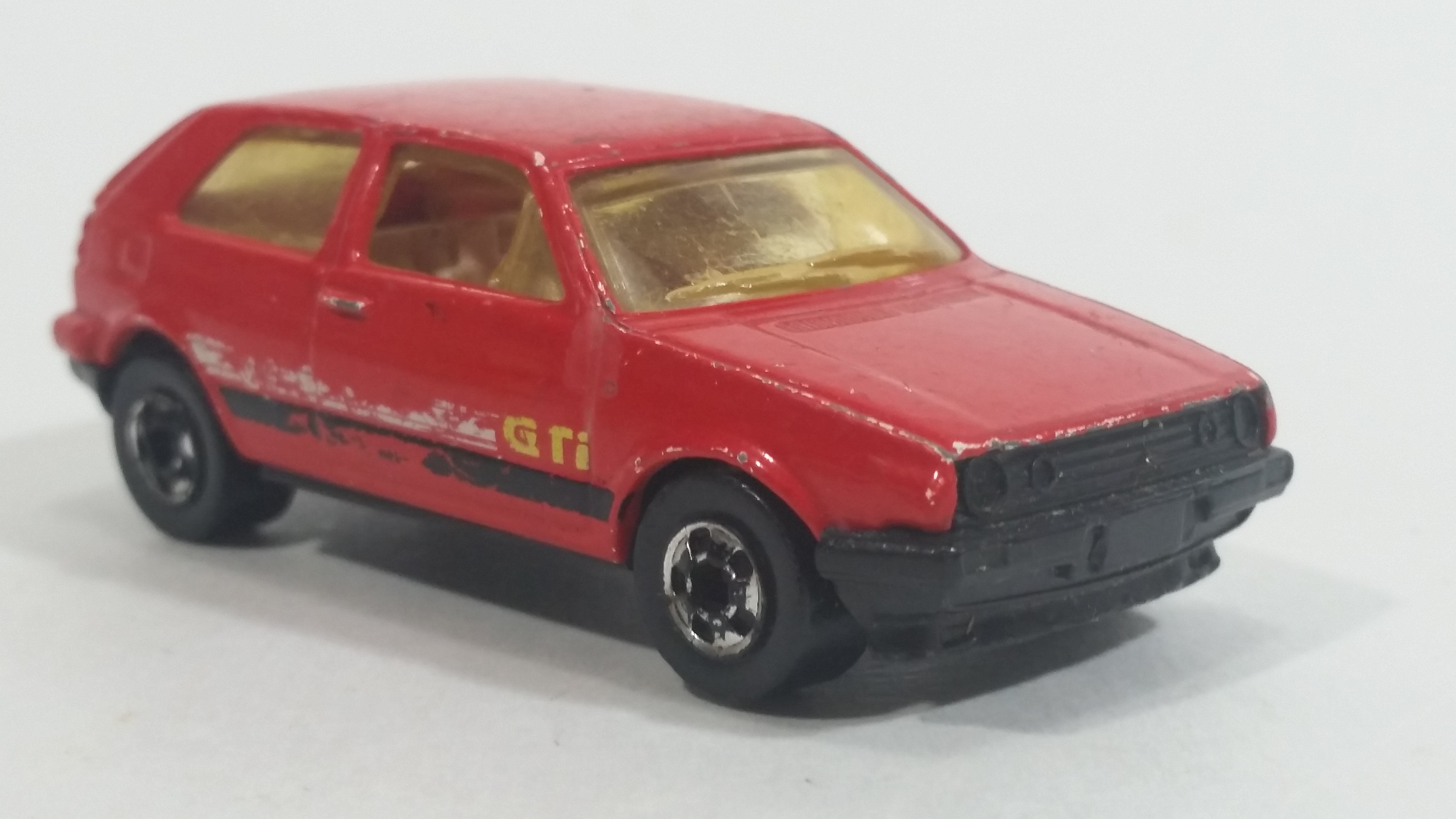 1991 Hot Wheels VW Golf GTI Red Die Cast Toy Car Vehicle 4
