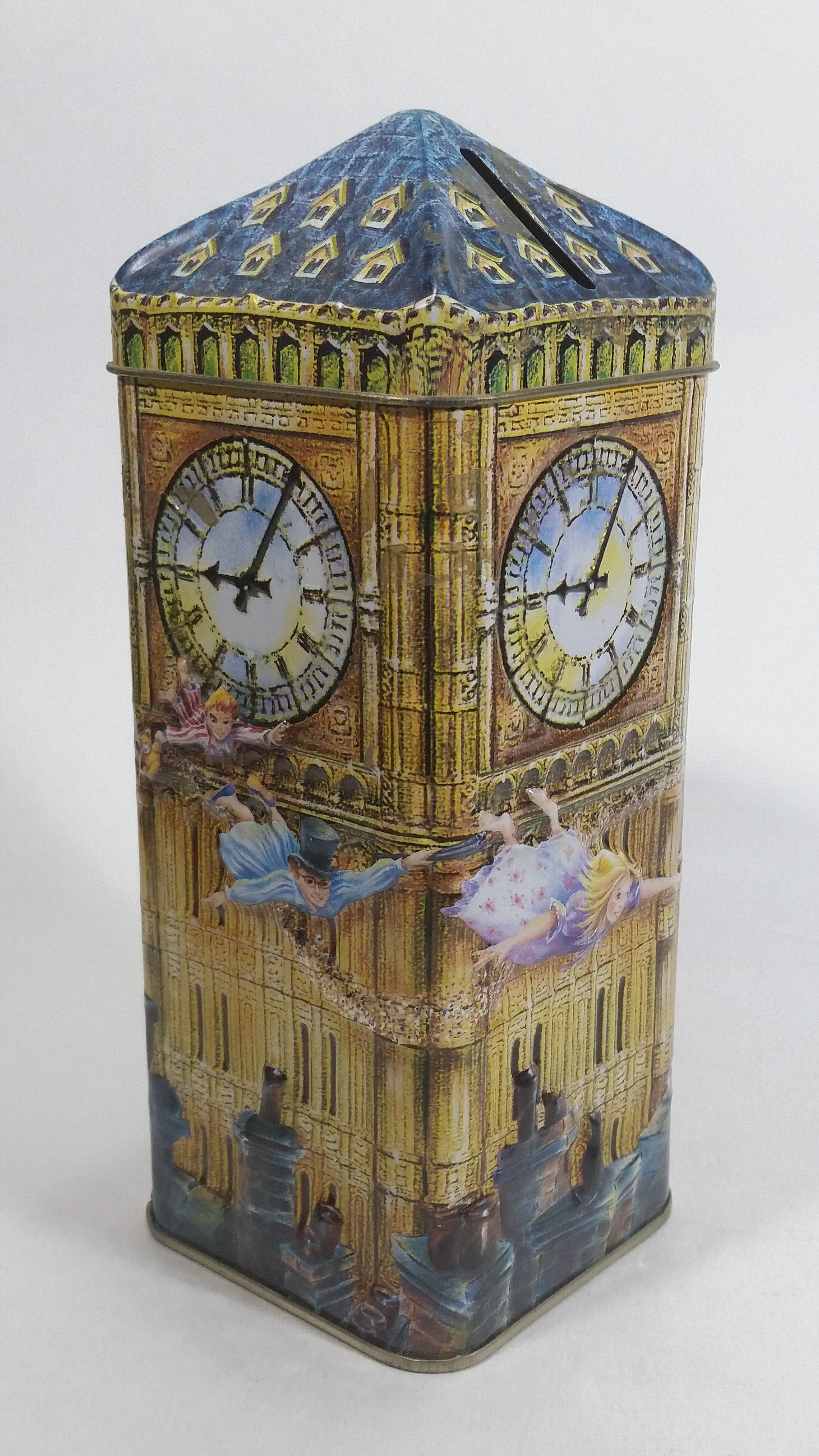 Churchill's Peter Pan Big Ben Clock 3D Metal Tin Coin Bank Collectible 7