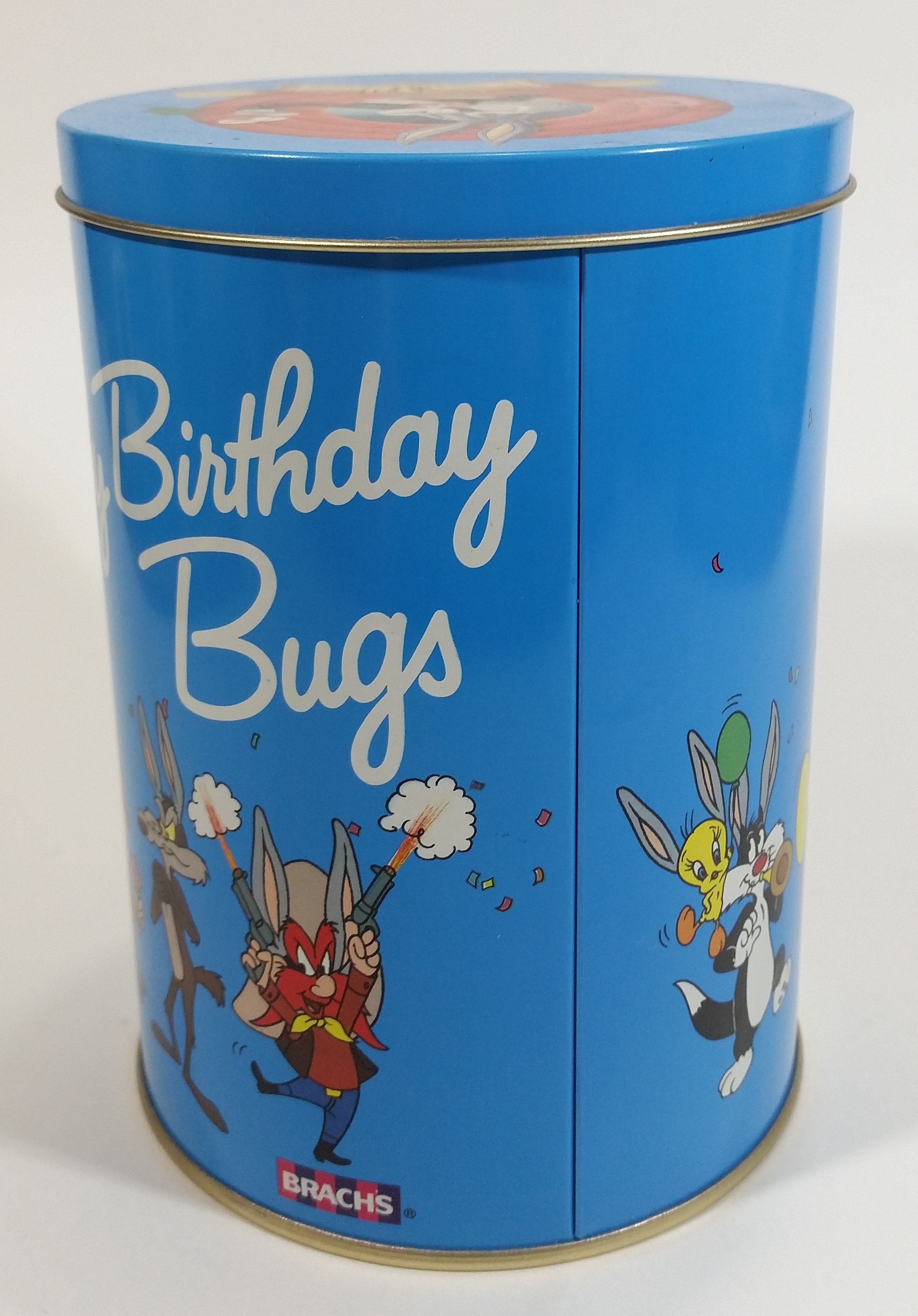 1989 Warner Bros Looney Tunes Happy Birthday Bugs Bunny 50th Anniversary Brach's Jelly Beans Tin Canister Cartoon Collectible 5