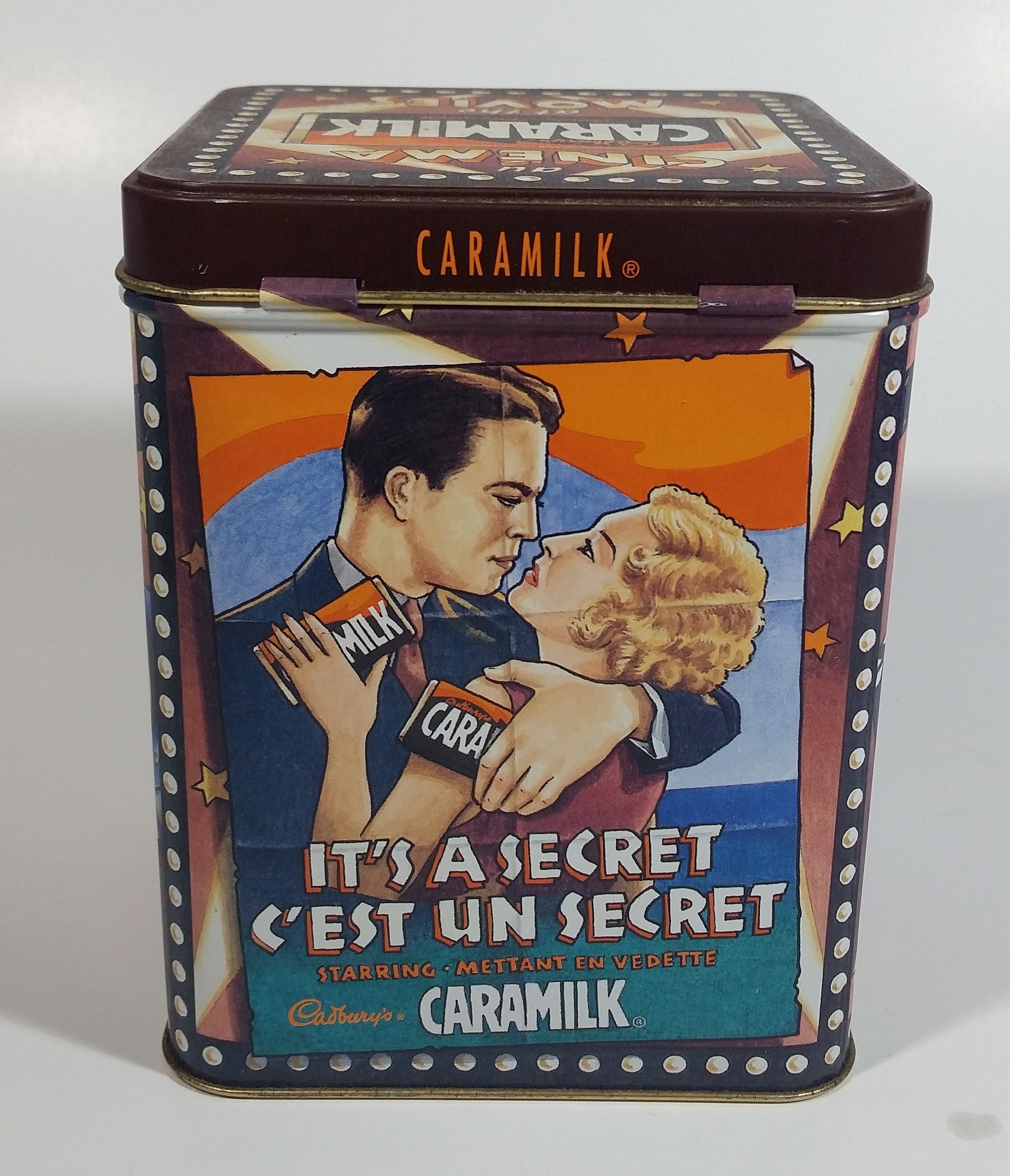 Cadbury's Caramilk at the Movies Chocolate Candy Bar Cinema Film Themed Tin Metal Hinged Container 1 of 3 in Series Snack Sweets Collectible 6