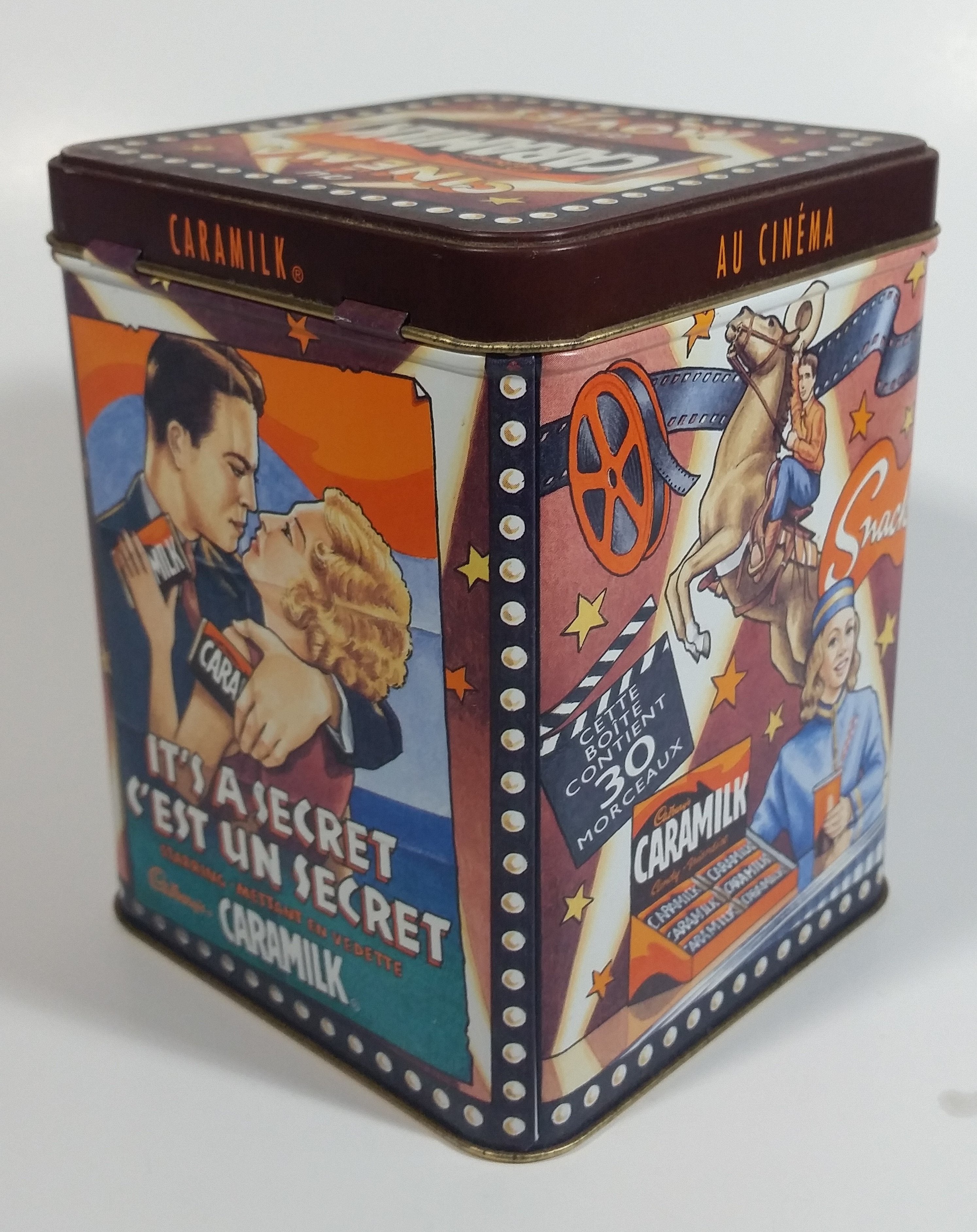 Cadbury's Caramilk at the Movies Chocolate Candy Bar Cinema Film Themed Tin Metal Hinged Container 1 of 3 in Series Snack Sweets Collectible 7