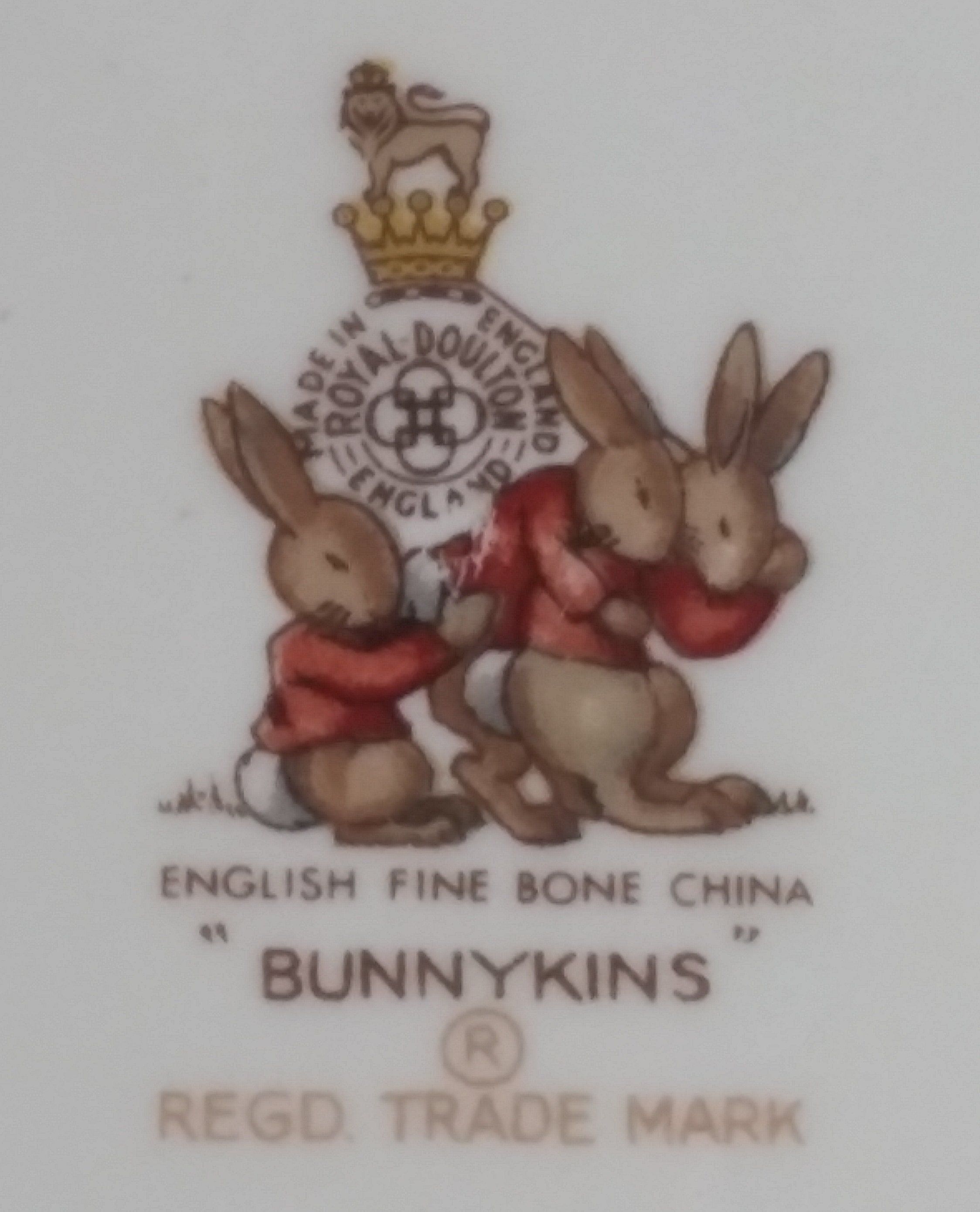 Vintage Royal Doulton Bunnykins "Tickets" Queue Office 6 1/2" English Fine Bone China Plate 6