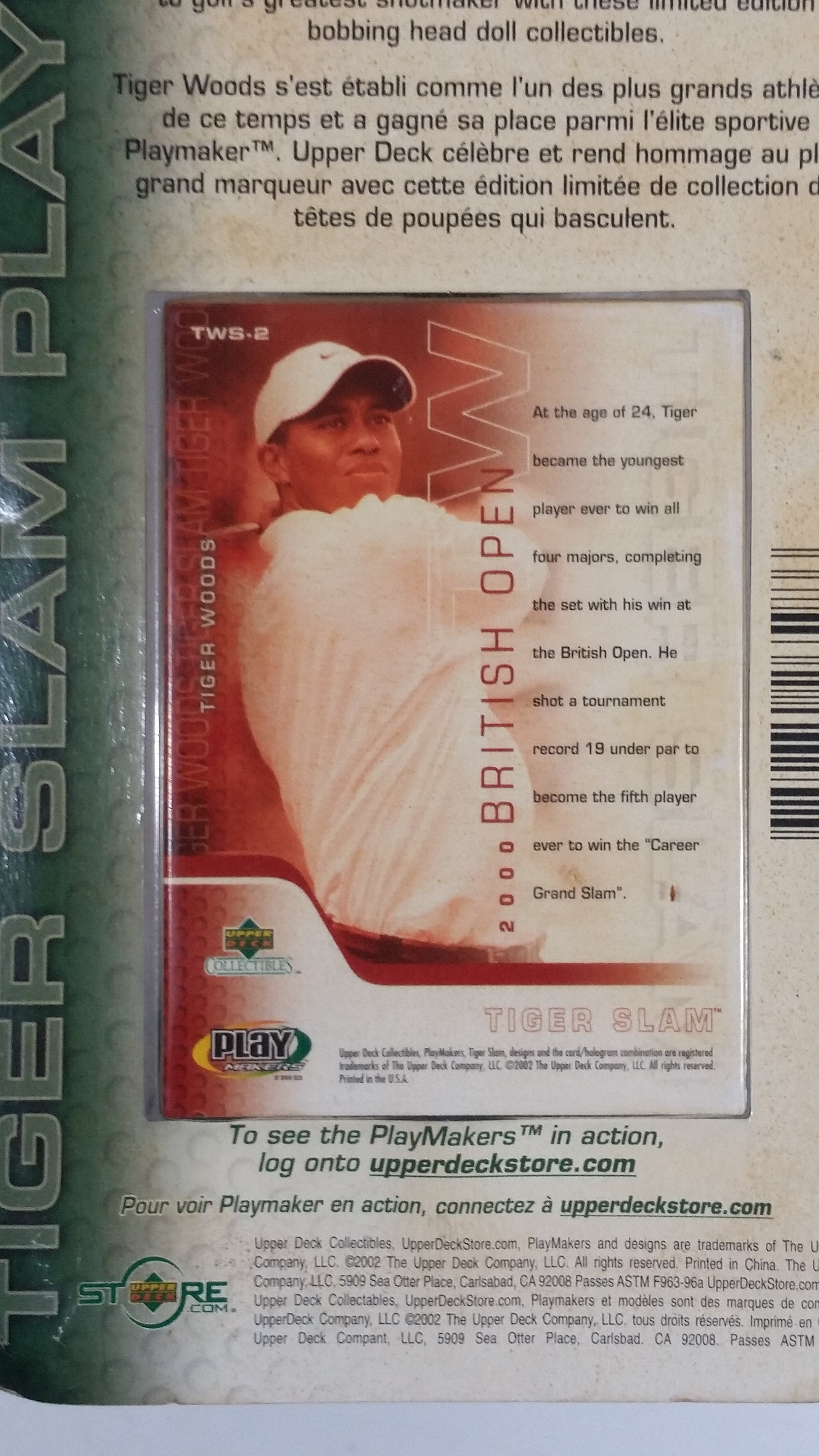 2002 Upper Deck Collectibles Tiger Slam PlayMakers Tiger Woods Golfer 2000 British Open Champion 7" Tall Bobblehead Figure Sealed in Package 5