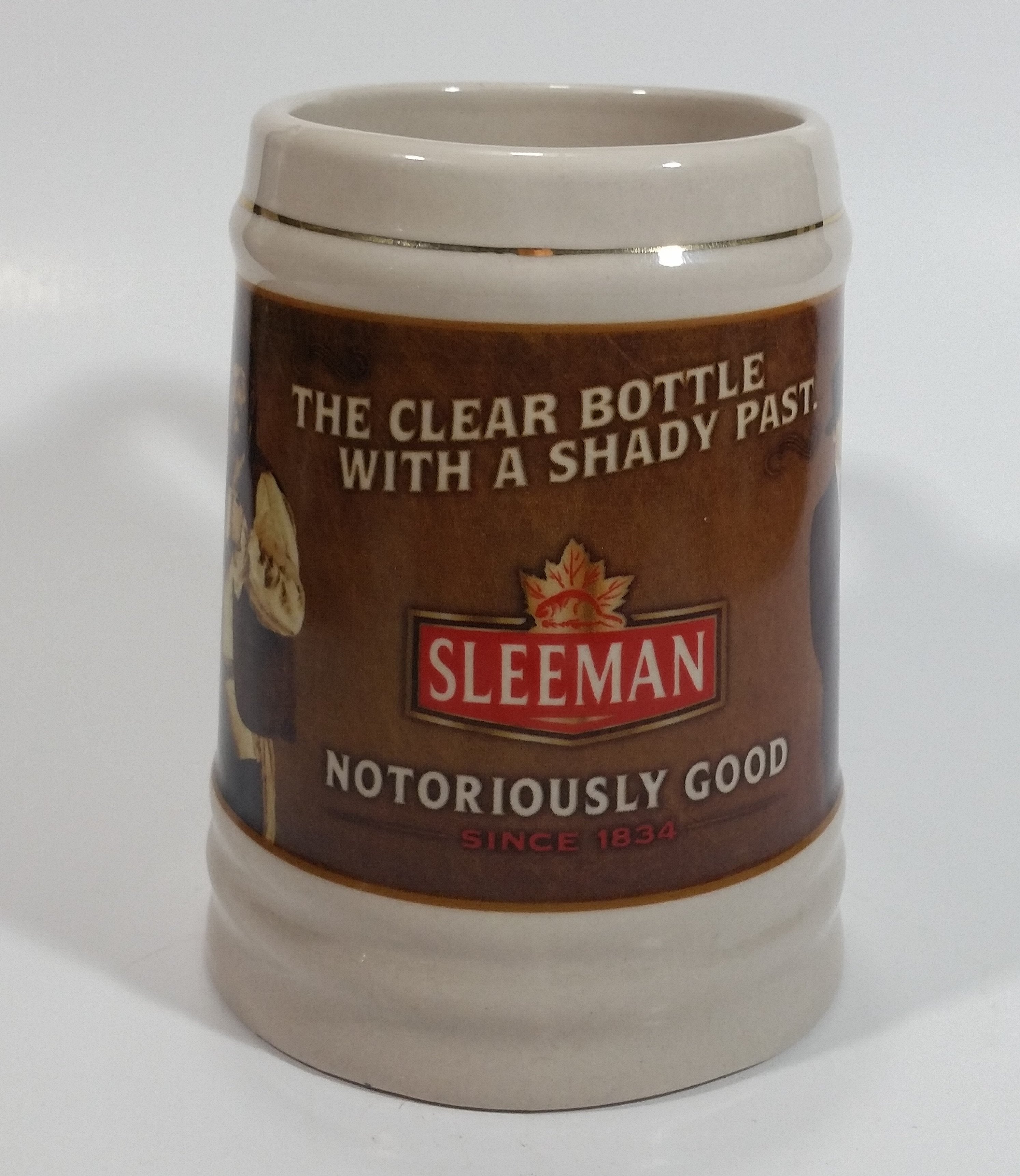 Sleeman Notoriously Good Since 1834 The Clear Bottle With A Shady Past Beer Mug Al Capone Mob Gangster Breweriana Collectible 8