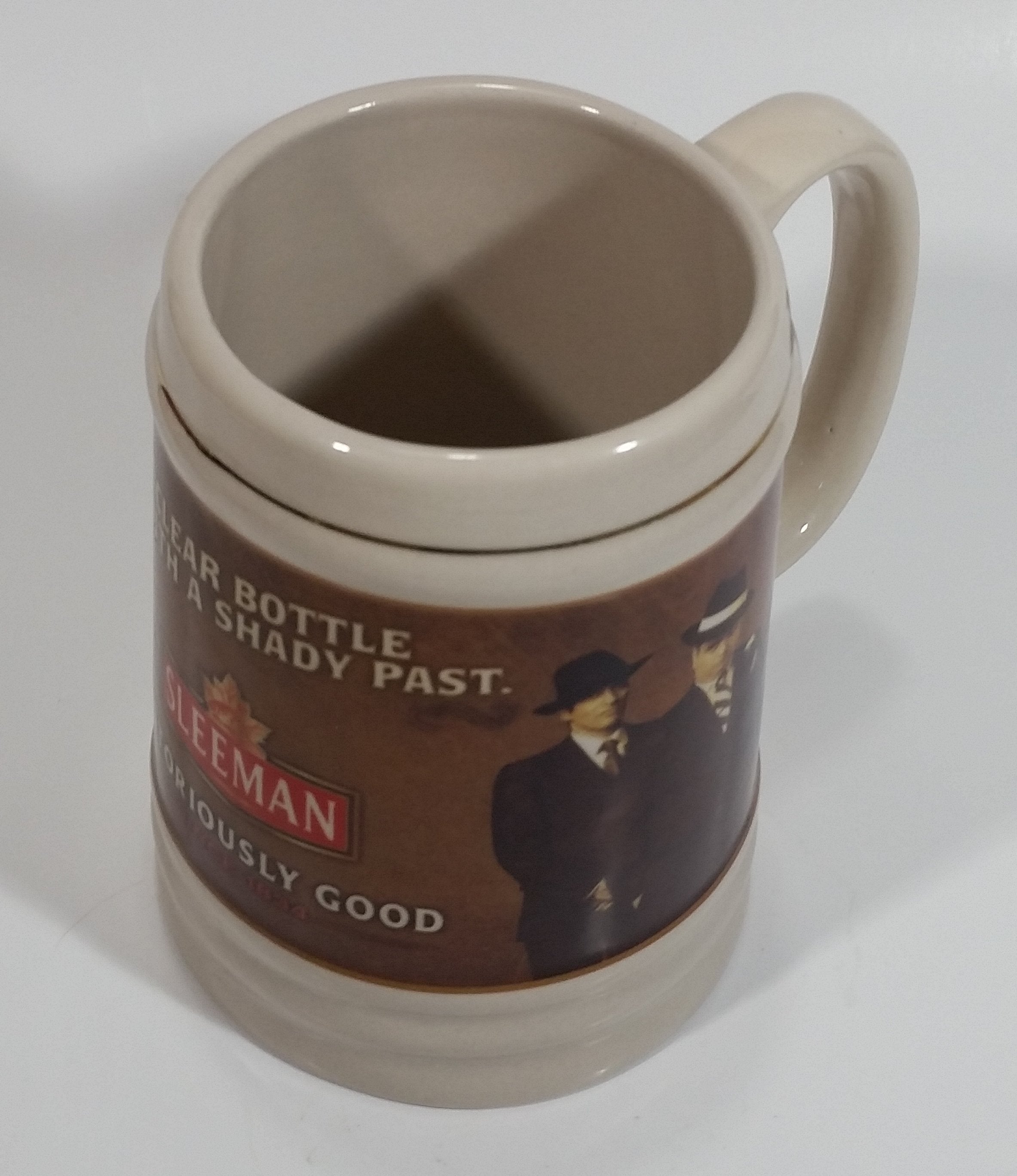 Sleeman Notoriously Good Since 1834 The Clear Bottle With A Shady Past Beer Mug Al Capone Mob Gangster Breweriana Collectible 9