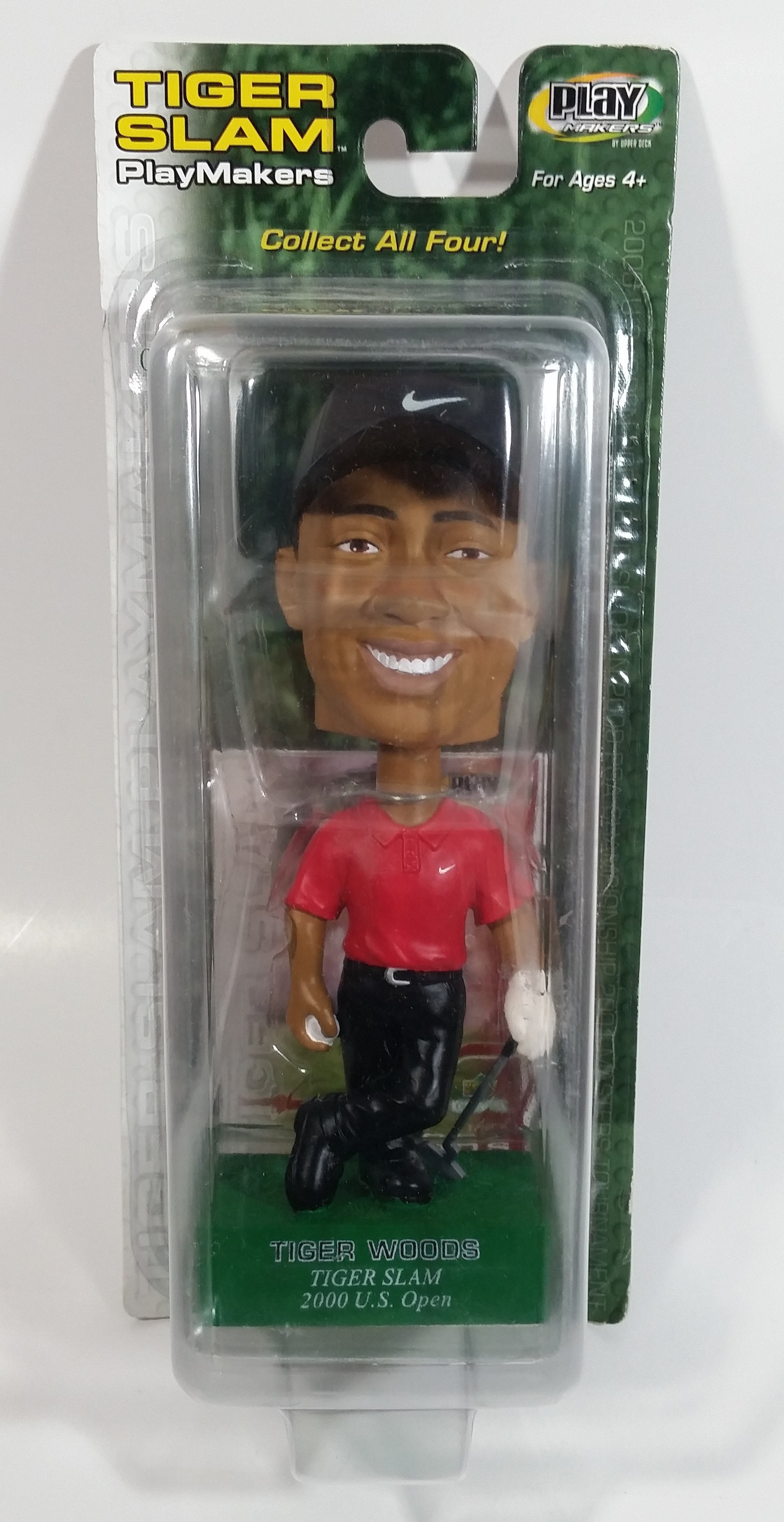 2002 Upper Deck Collectibles Tiger Slam PlayMakers Tiger Woods Golfer 2000 U.S. Open Champion 7" Tall Bobblehead Figure Sealed in Package
