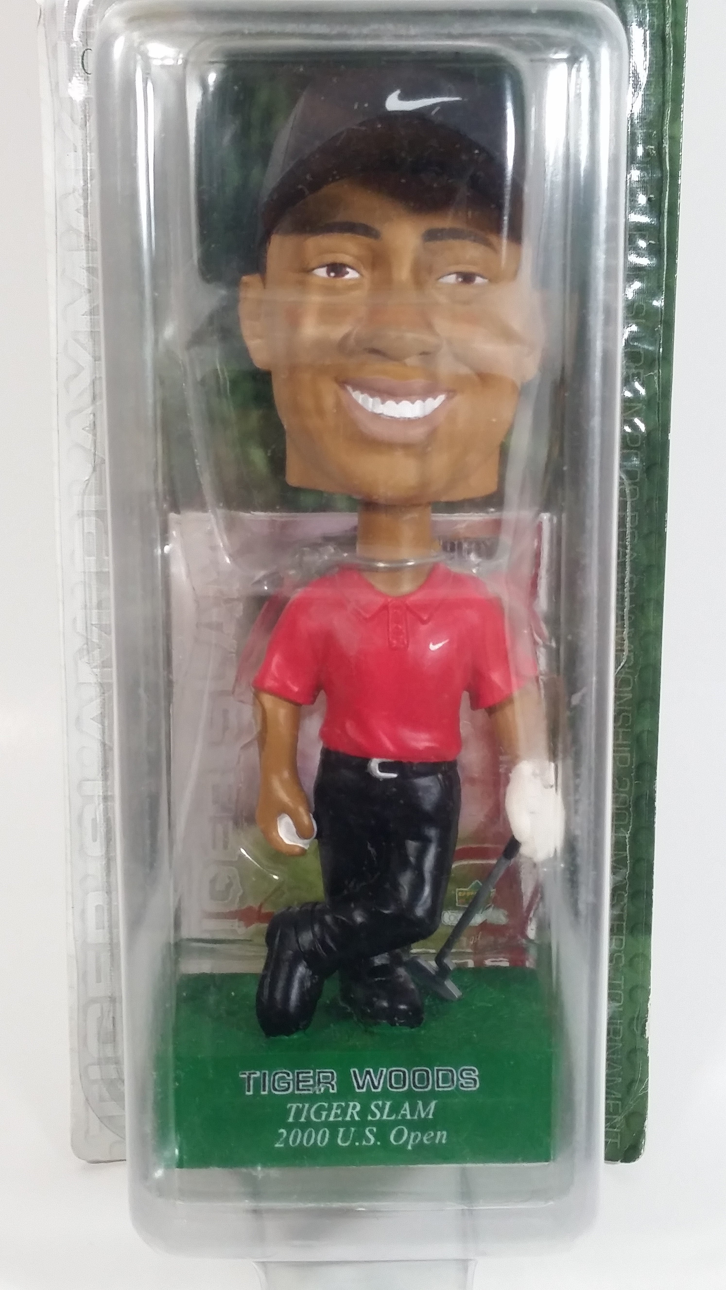 2002 Upper Deck Collectibles Tiger Slam PlayMakers Tiger Woods Golfer 2000 U.S. Open Champion 7" Tall Bobblehead Figure Sealed in Package 2