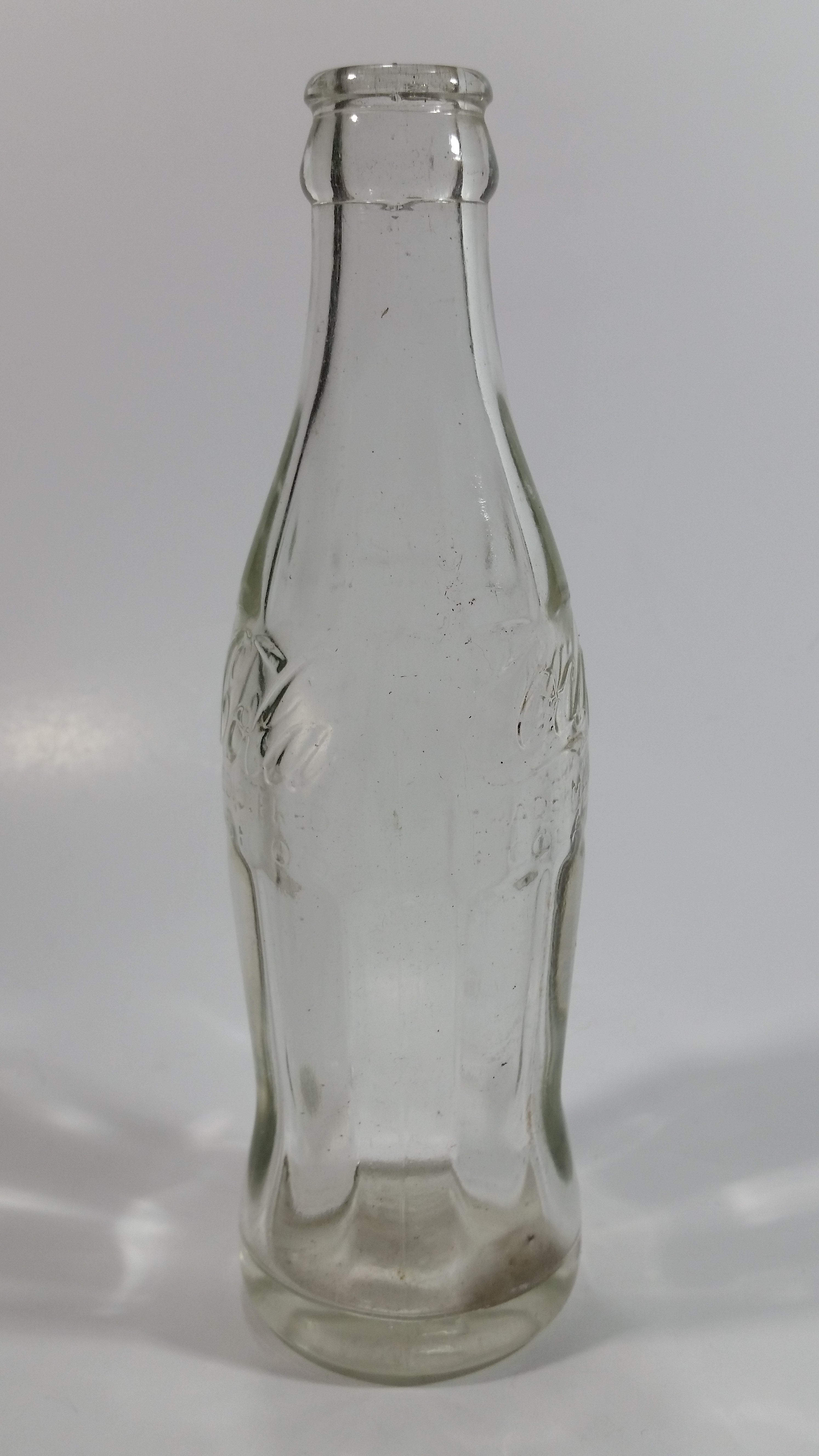 Vintage Coca-Cola Coke Cola Soda Pop Clear 6 1/2 Fl. Oz Heavy Glass Bottle - Embossed Raised Letters 6