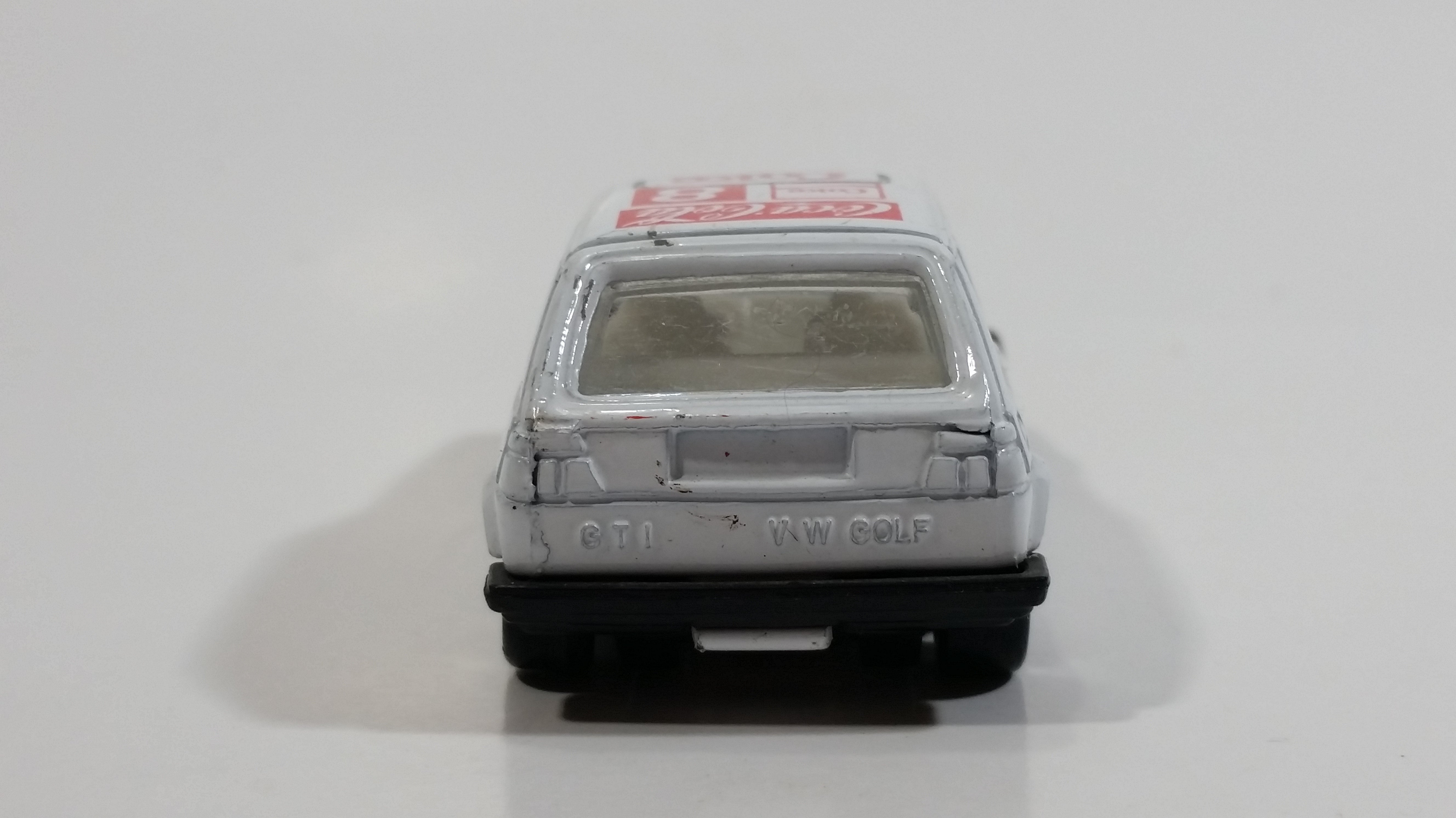 1988 Hartoy Coca Cola Coke Soda Pop VW Volkswagen Golf GTI White Red Die Cast Toy Car Vehicle with Opening Doors 7