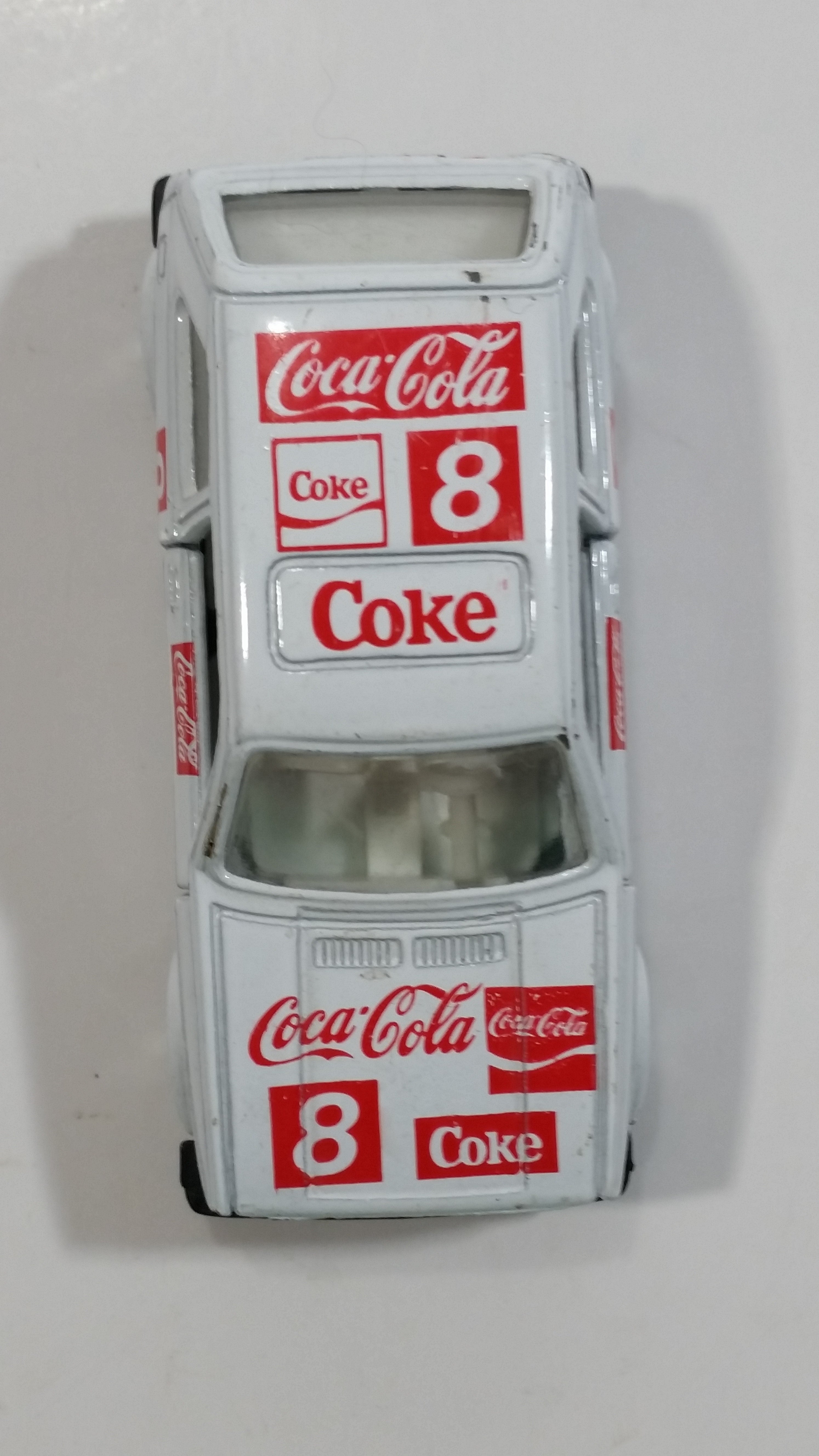 1988 Hartoy Coca Cola Coke Soda Pop VW Volkswagen Golf GTI White Red Die Cast Toy Car Vehicle with Opening Doors 13