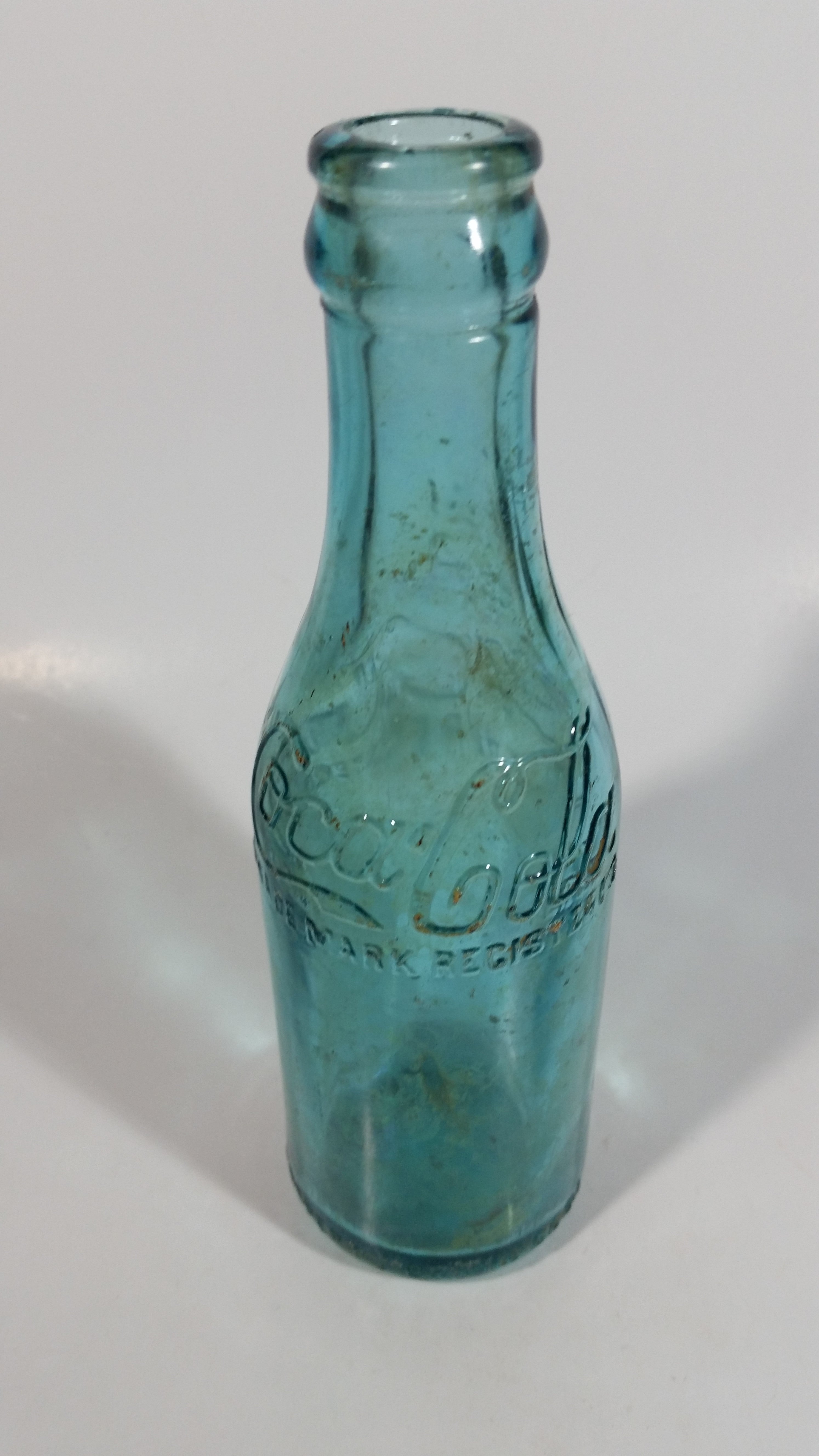 Rare Antique 1900-1916 Coca Cola Soda Pop Embossed Blue Green Aqua Glass Beverage Bottle Canada - Embossed Lettering