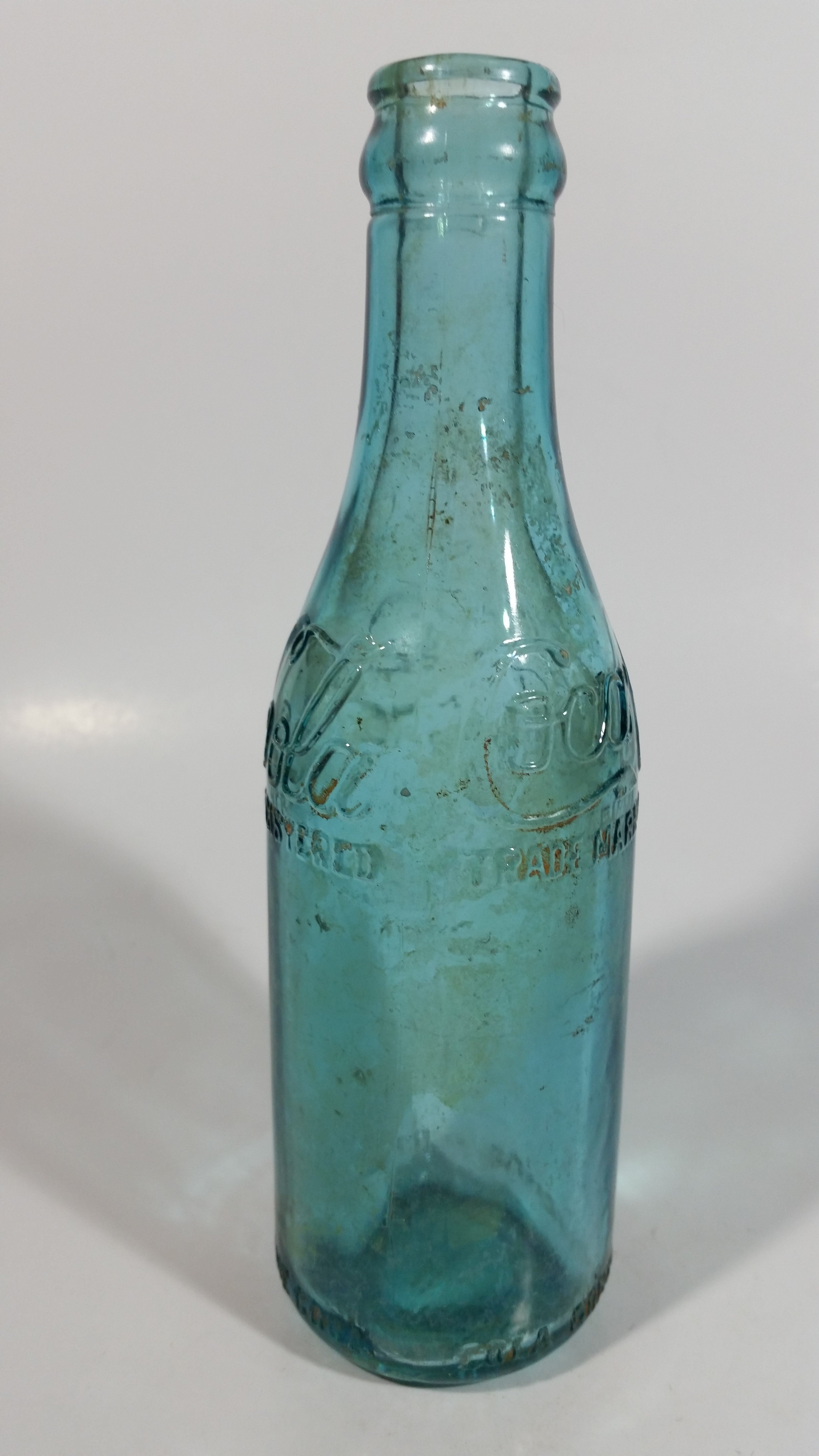 Rare Antique 1900-1916 Coca Cola Soda Pop Embossed Blue Green Aqua Glass Beverage Bottle Canada - Embossed Lettering 6