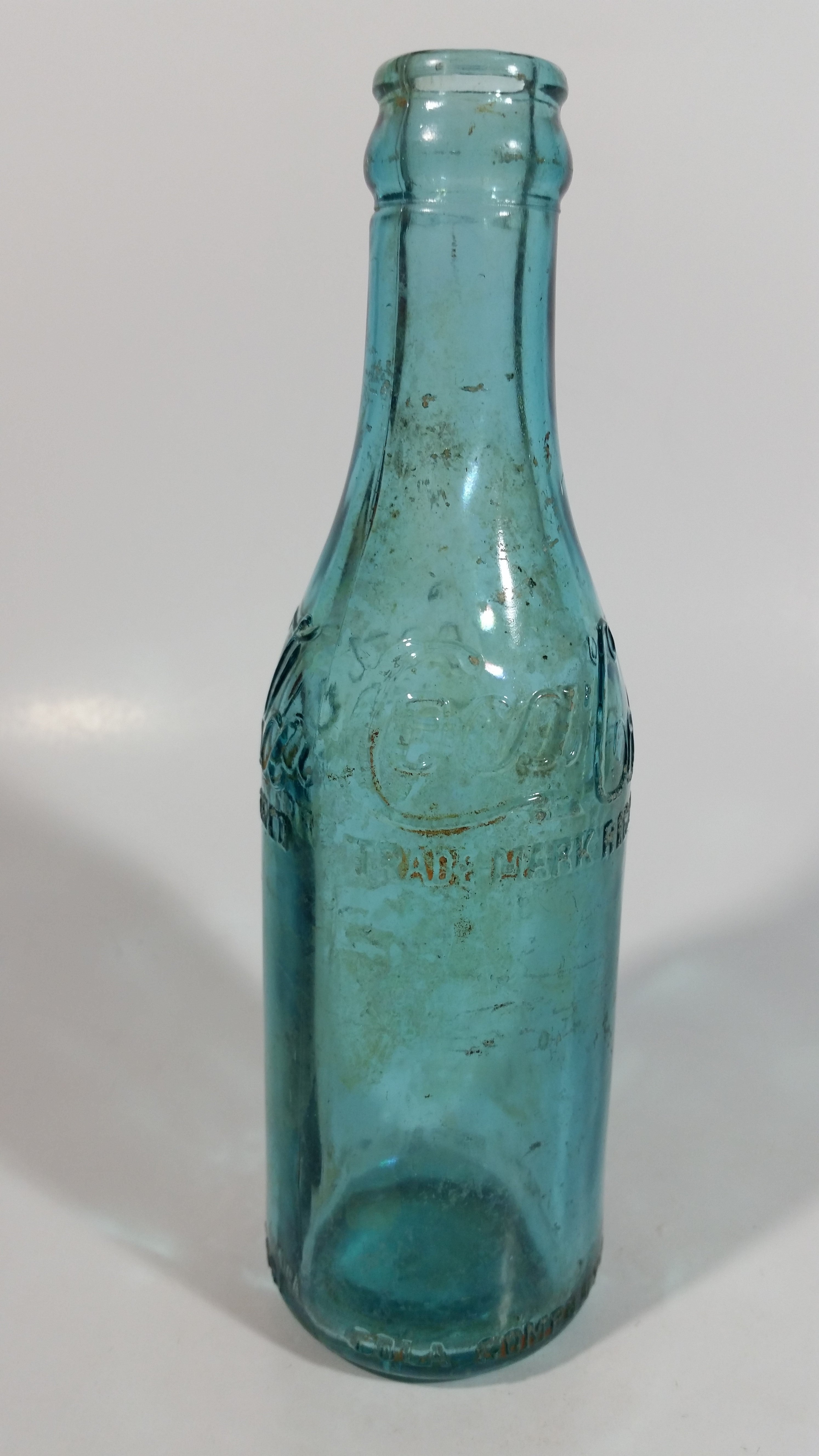 Rare Antique 1900-1916 Coca Cola Soda Pop Embossed Blue Green Aqua Glass Beverage Bottle Canada - Embossed Lettering 7