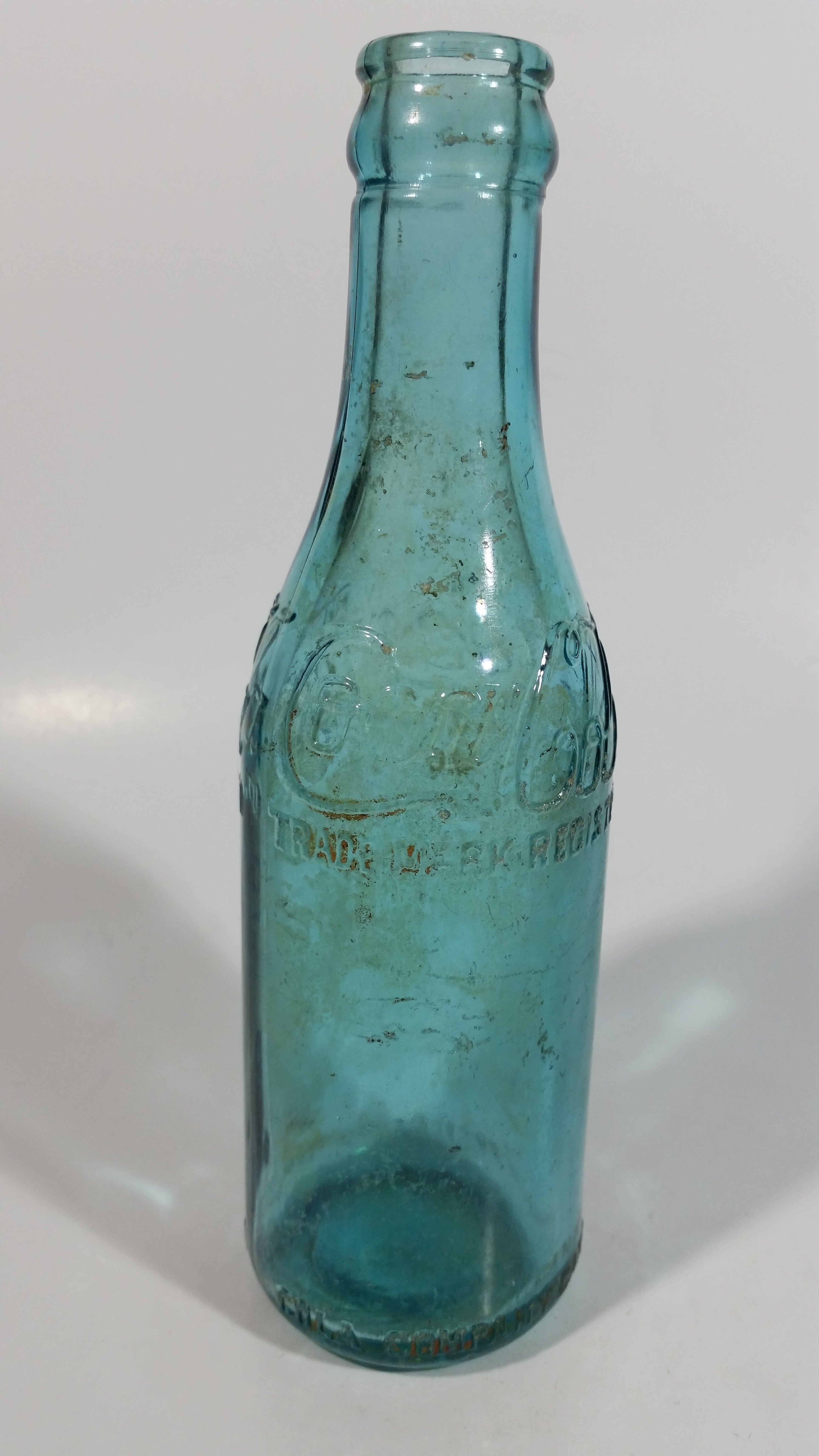 Rare Antique 1900-1916 Coca Cola Soda Pop Embossed Blue Green Aqua Glass Beverage Bottle Canada - Embossed Lettering 8