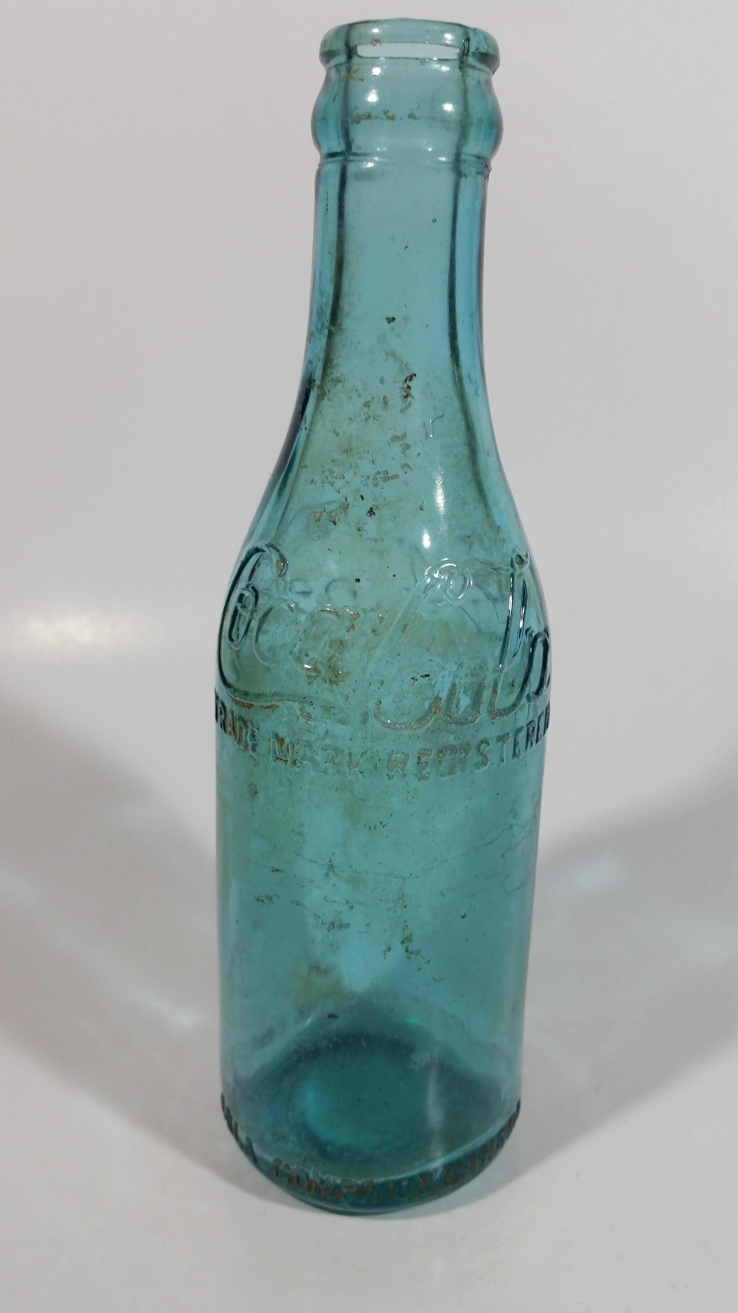 Rare Antique 1900-1916 Coca Cola Soda Pop Embossed Blue Green Aqua Glass Beverage Bottle Canada - Embossed Lettering 9