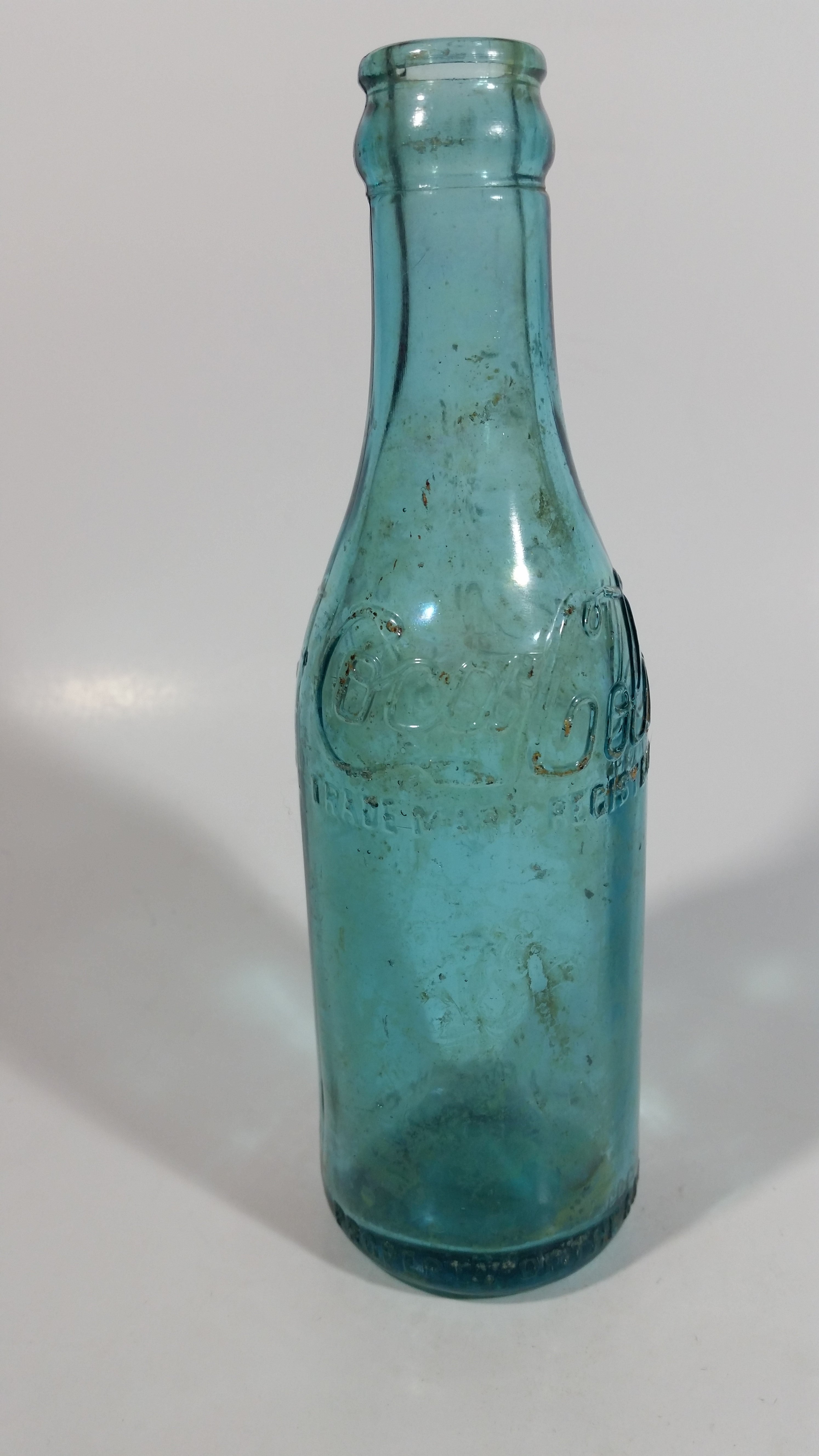 Rare Antique 1900-1916 Coca Cola Soda Pop Embossed Blue Green Aqua Glass Beverage Bottle Canada - Embossed Lettering 14