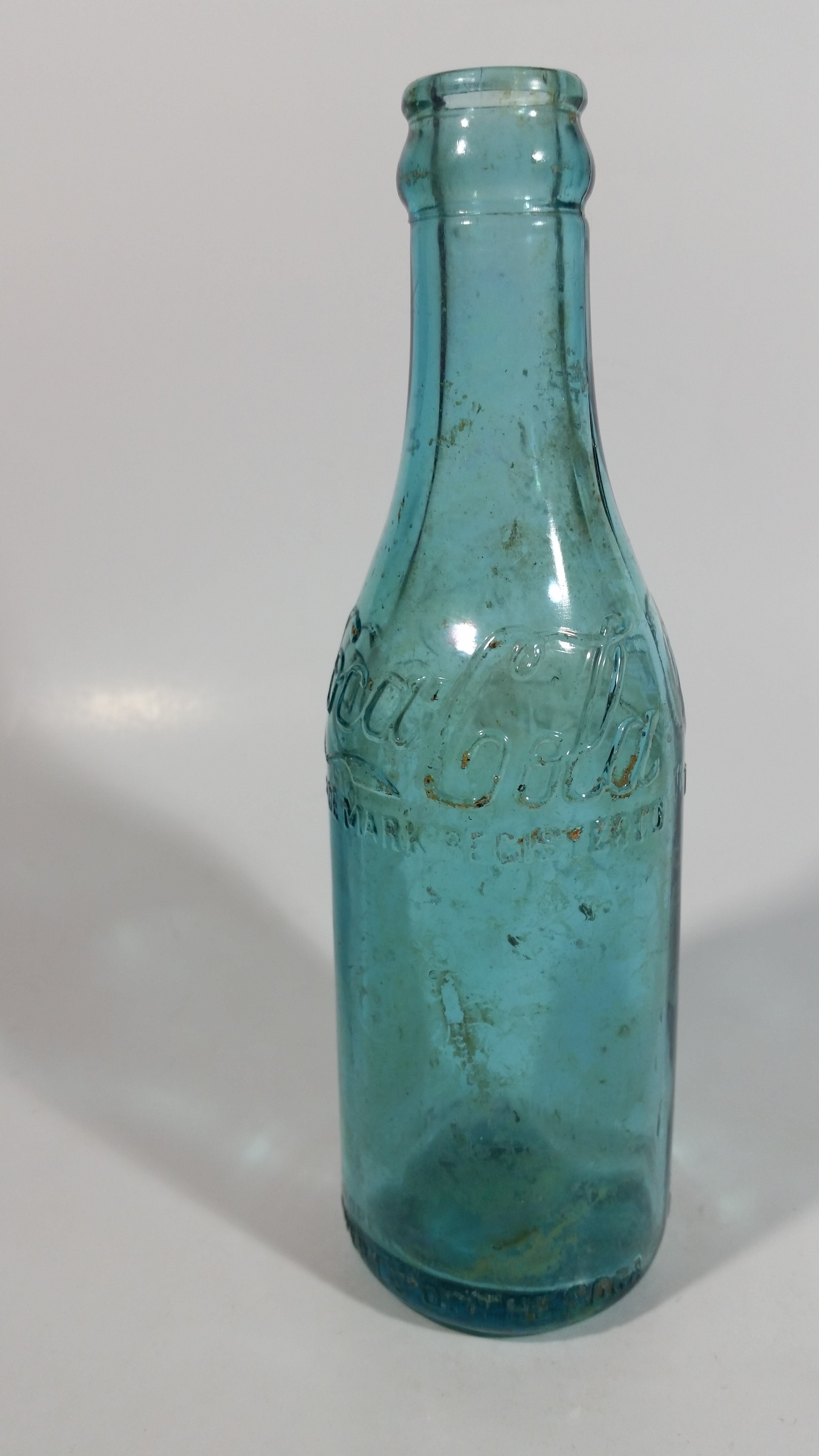 Rare Antique 1900-1916 Coca Cola Soda Pop Embossed Blue Green Aqua Glass Beverage Bottle Canada - Embossed Lettering 15