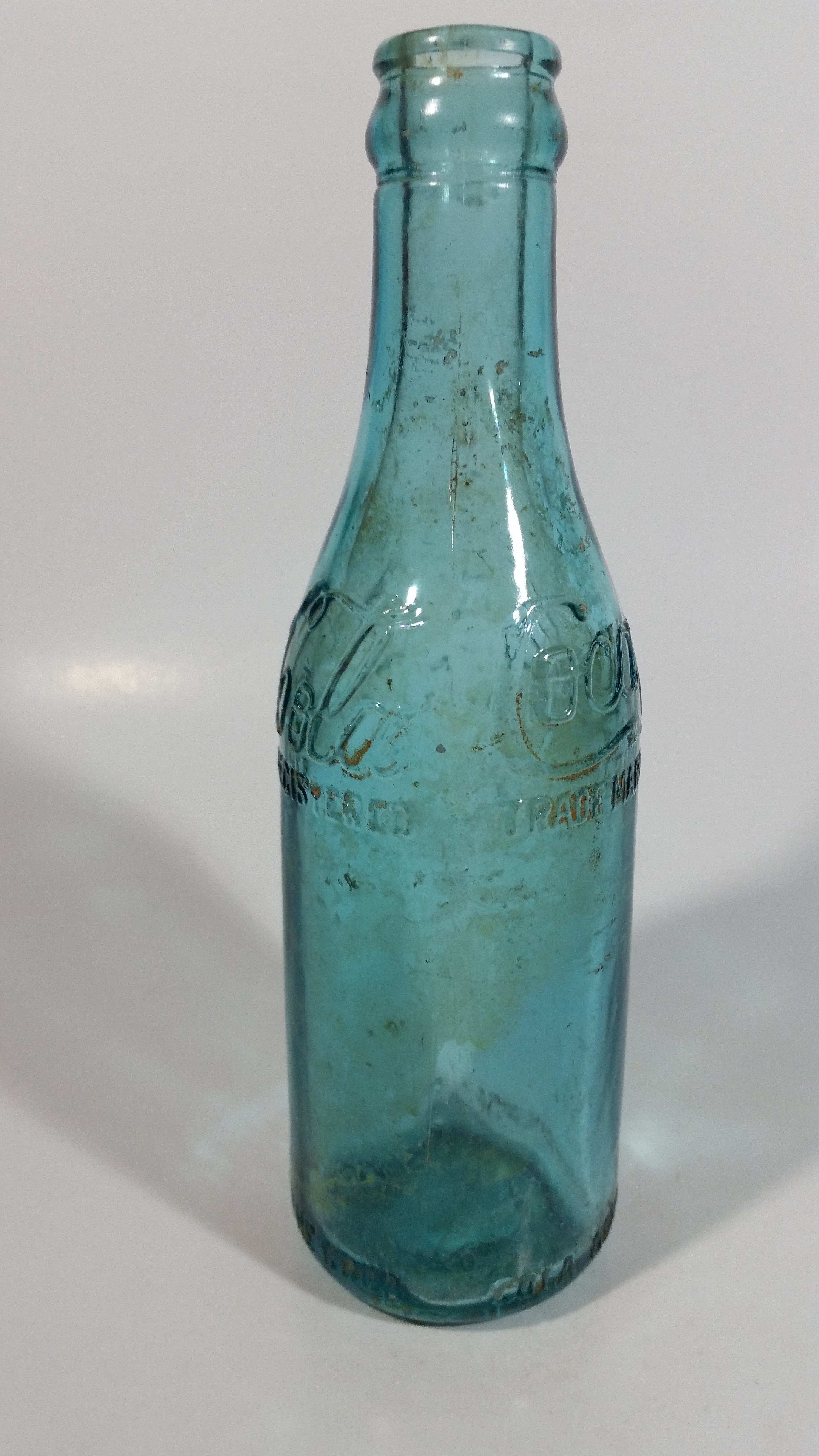 Rare Antique 1900-1916 Coca Cola Soda Pop Embossed Blue Green Aqua Glass Beverage Bottle Canada - Embossed Lettering 19