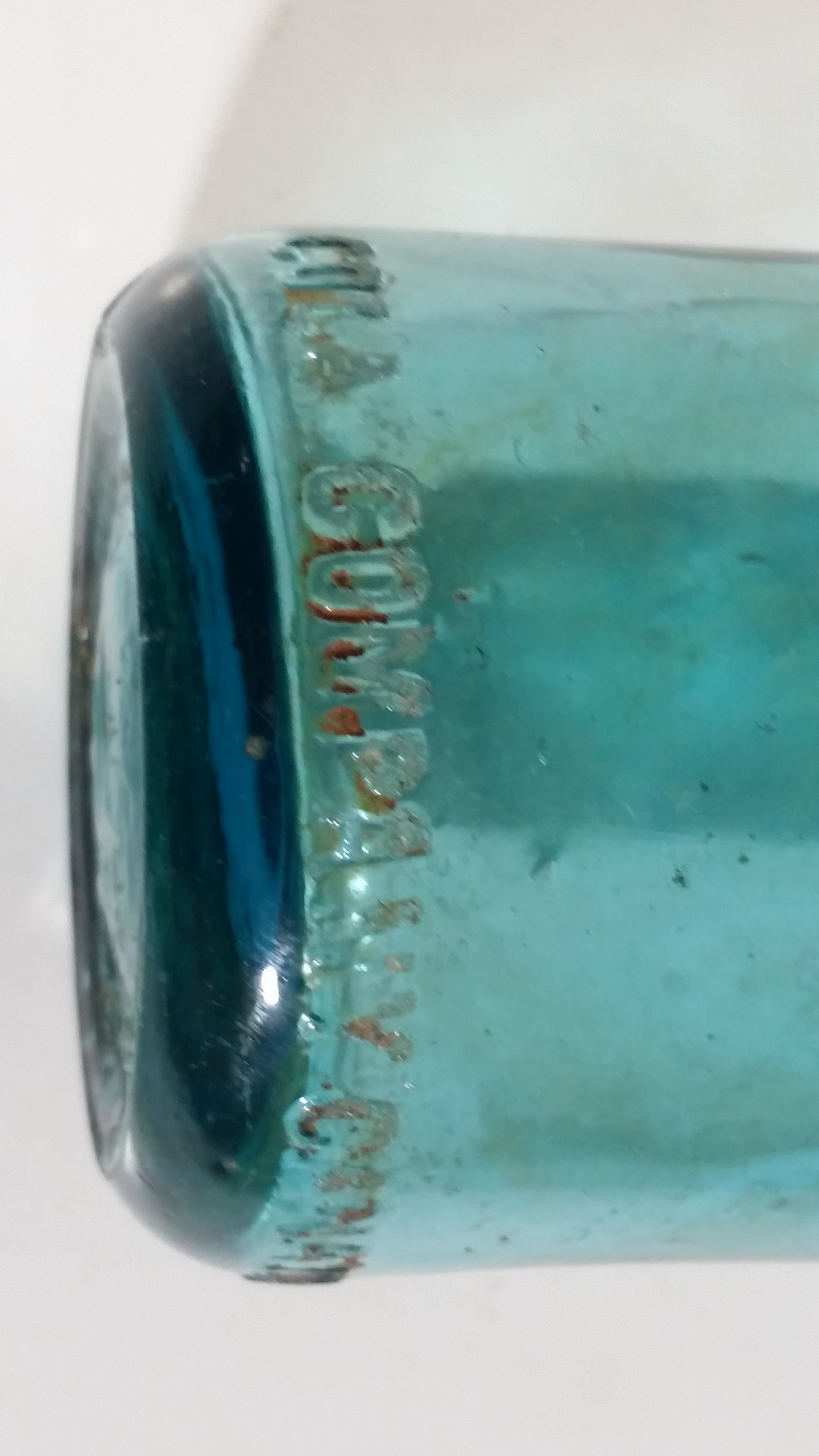 Rare Antique 1900-1916 Coca Cola Soda Pop Embossed Blue Green Aqua Glass Beverage Bottle Canada - Embossed Lettering 22