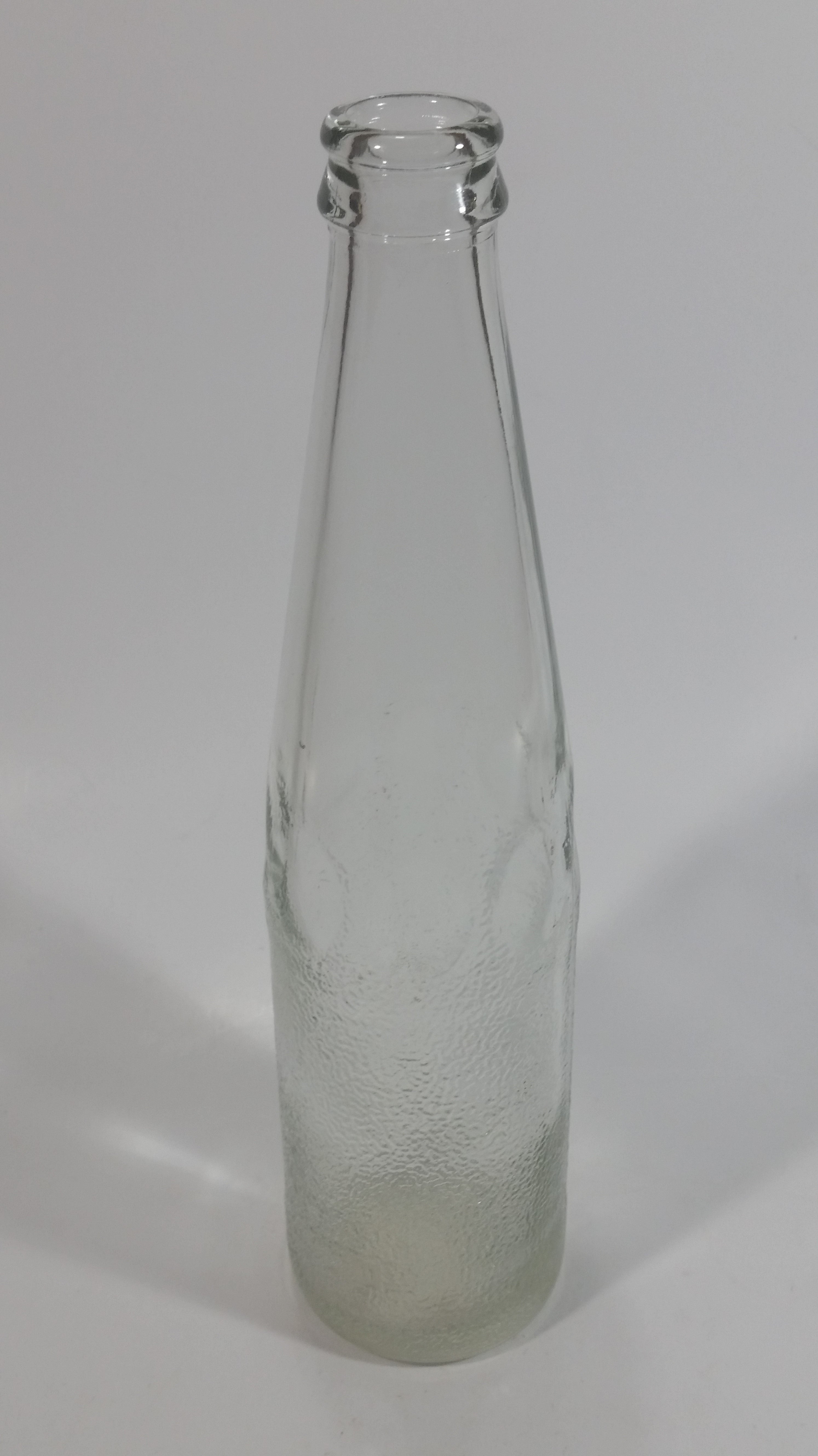 Vintage Clear Indented Half Blurred Glass Beverage Bottle 10