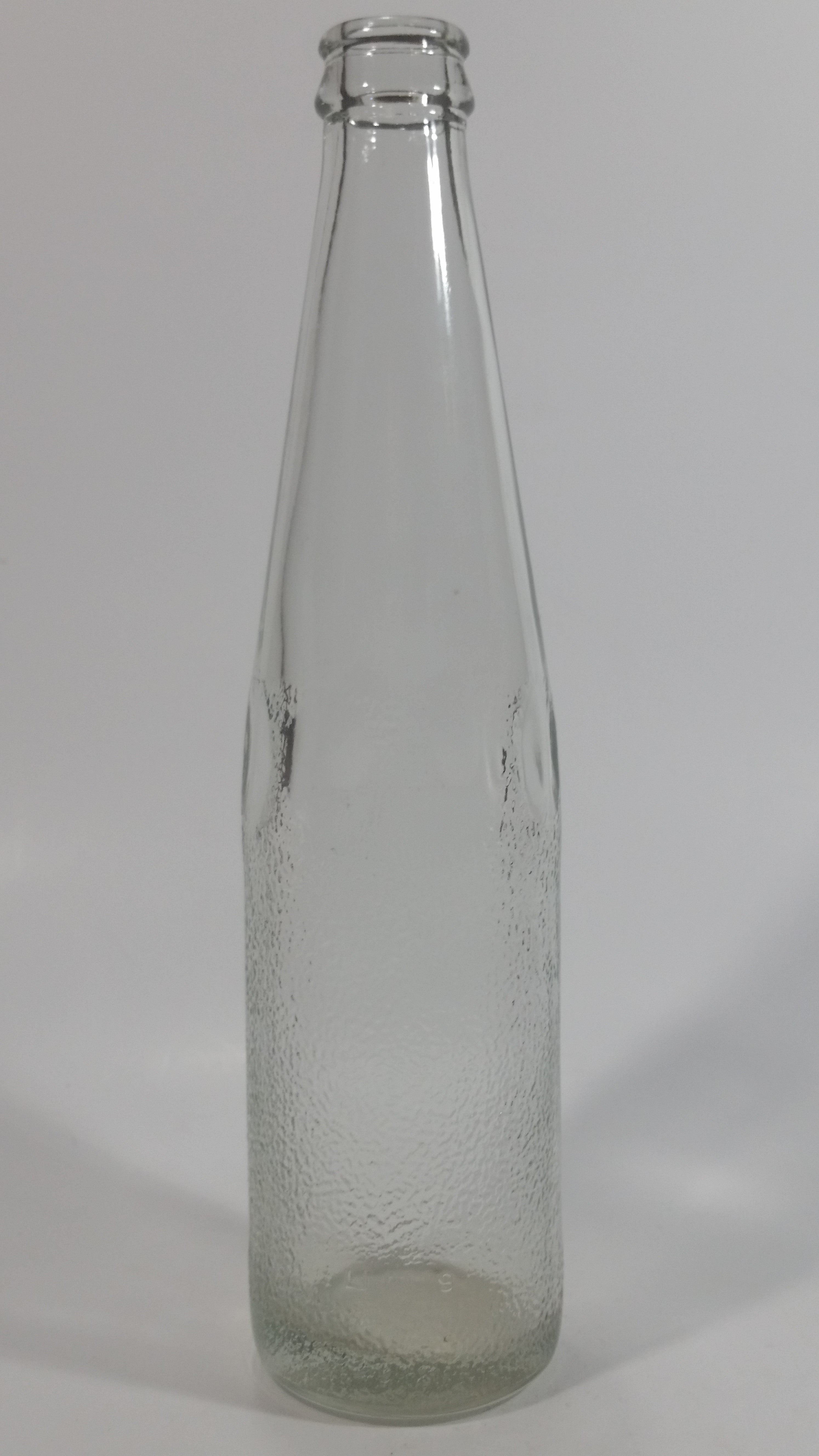 Vintage Clear Indented Half Blurred Glass Beverage Bottle 3