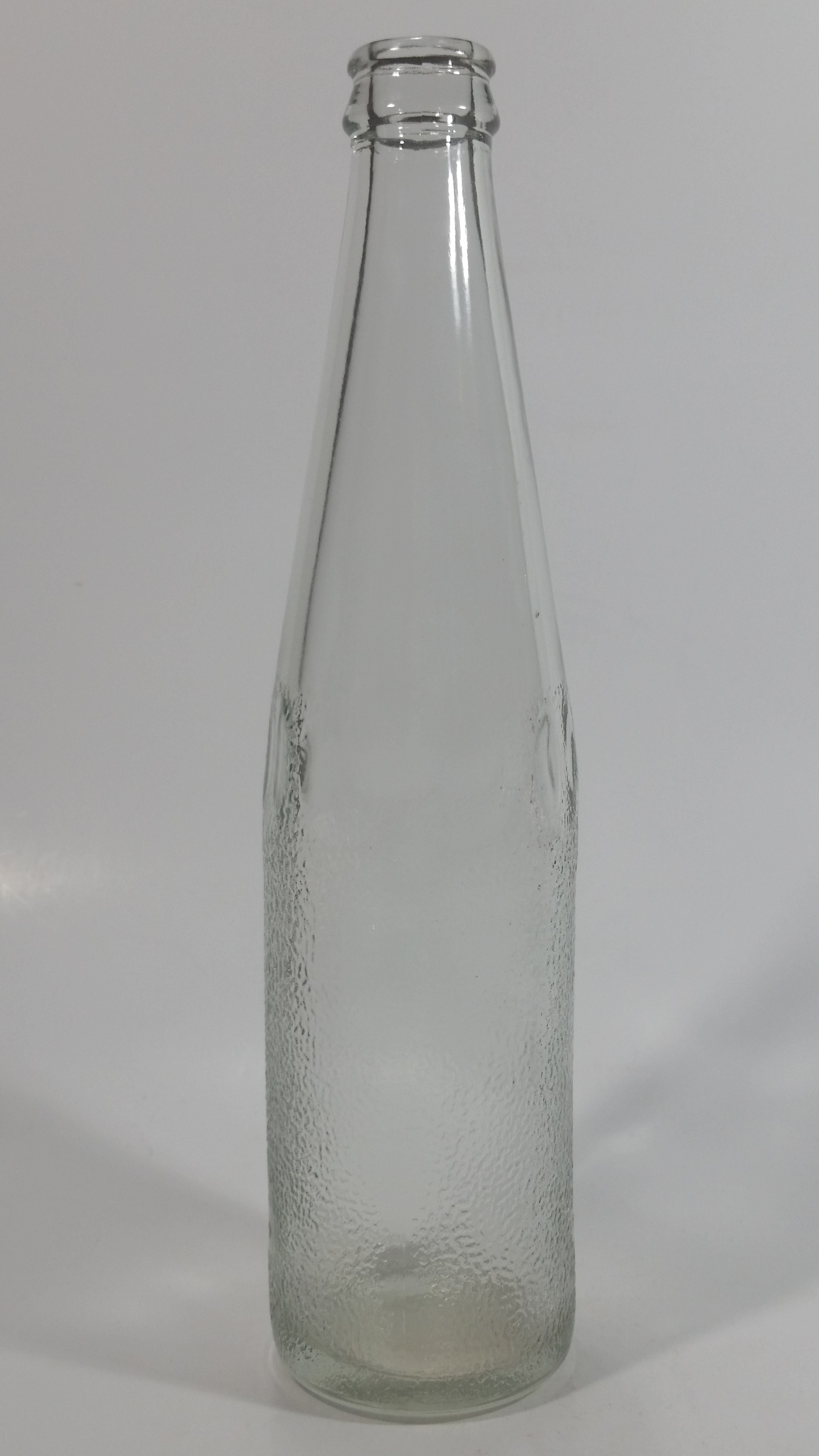 Vintage Clear Indented Half Blurred Glass Beverage Bottle 4