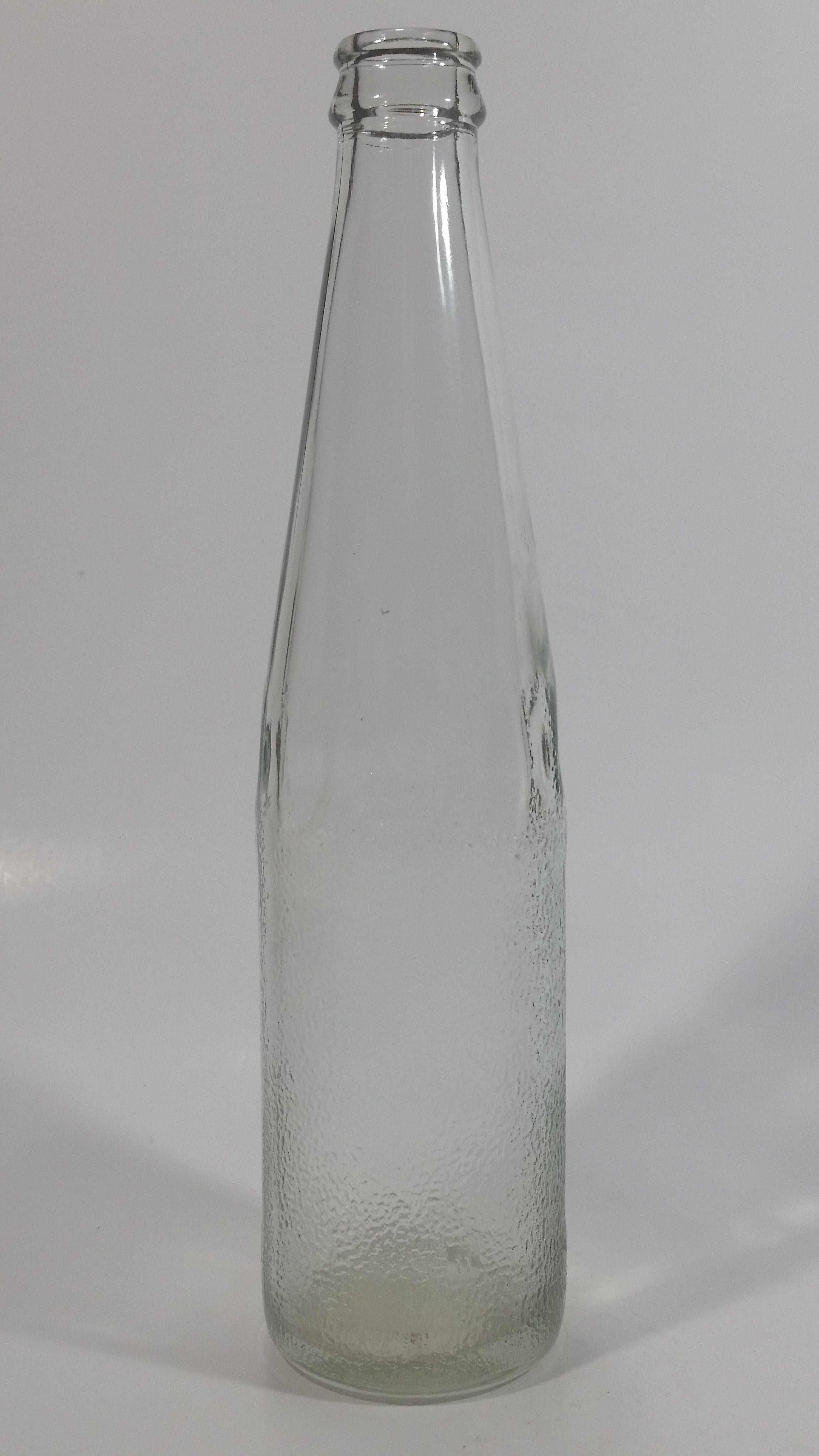 Vintage Clear Indented Half Blurred Glass Beverage Bottle 5