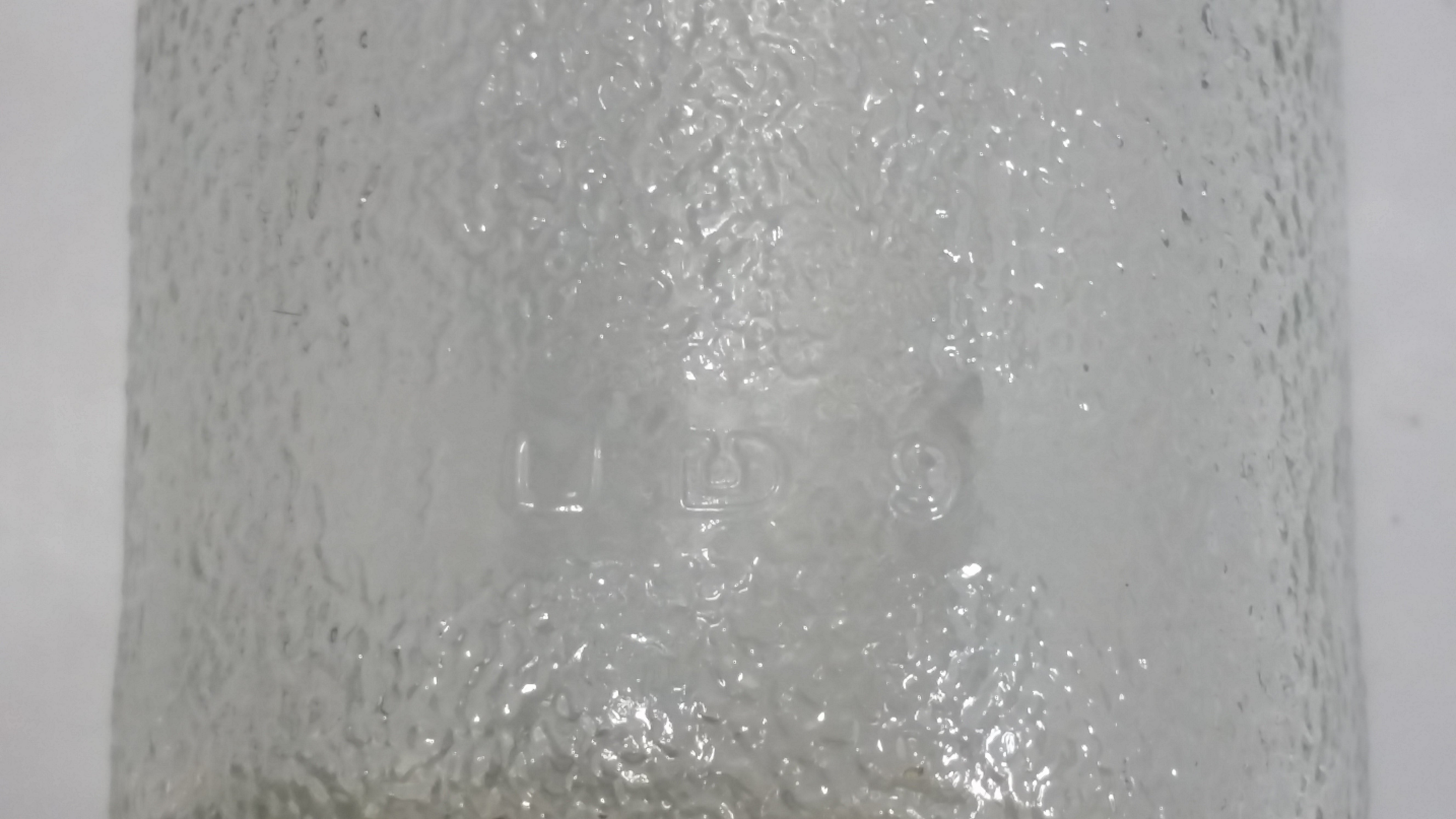 Vintage Clear Indented Half Blurred Glass Beverage Bottle 9