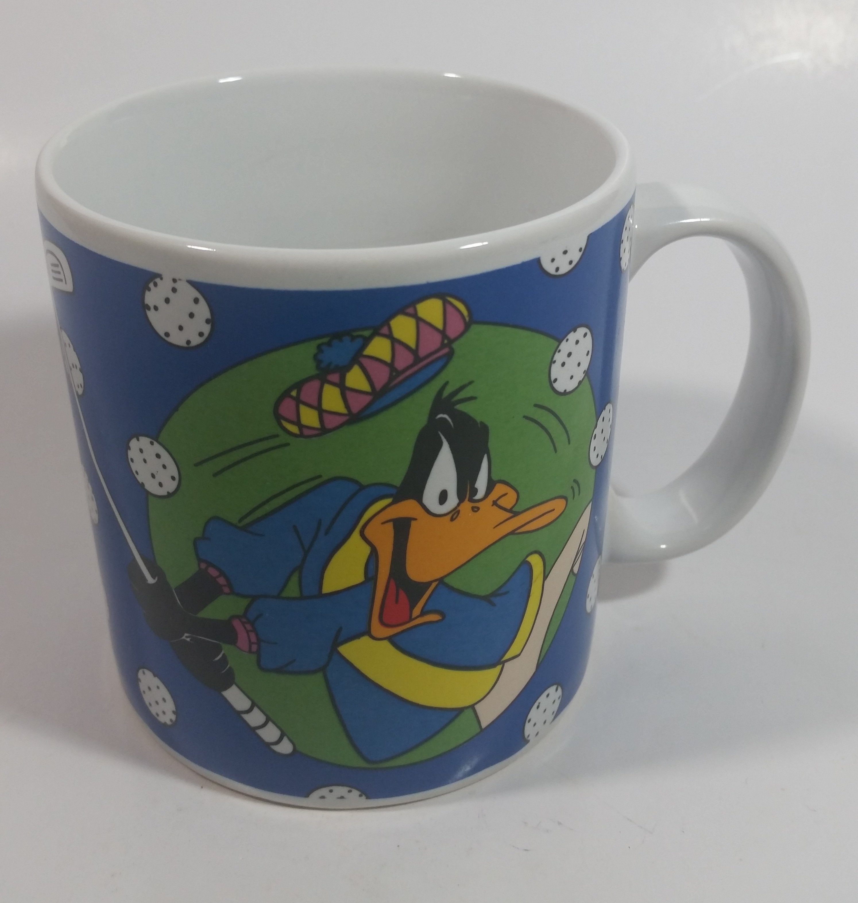 1994 Sakura Looney Tunes Daffy Duck Golf Themed Cartoon Character Ceramic Coffee Mug Television Collectible 11