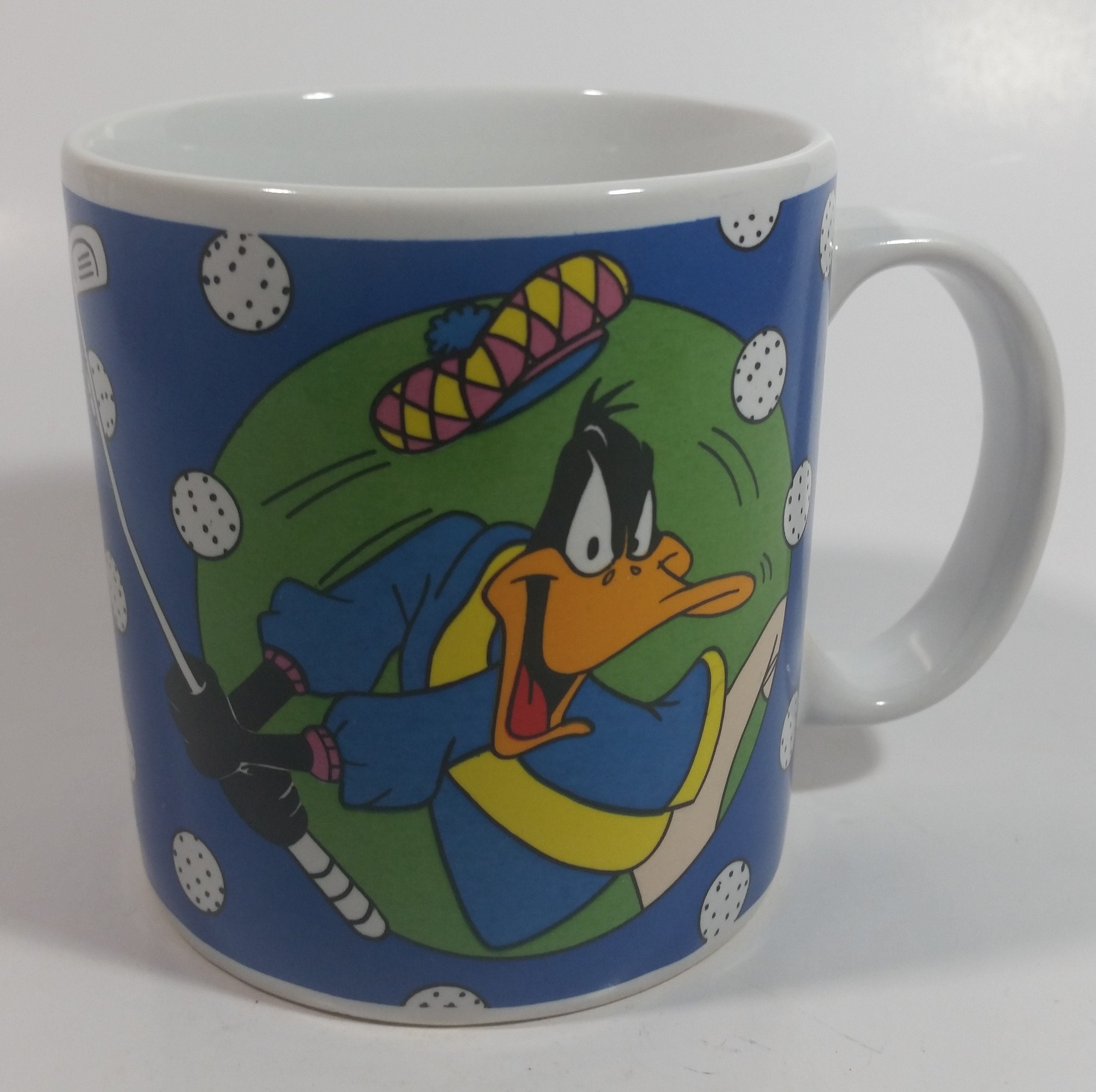 1994 Sakura Looney Tunes Daffy Duck Golf Themed Cartoon Character Ceramic Coffee Mug Television Collectible