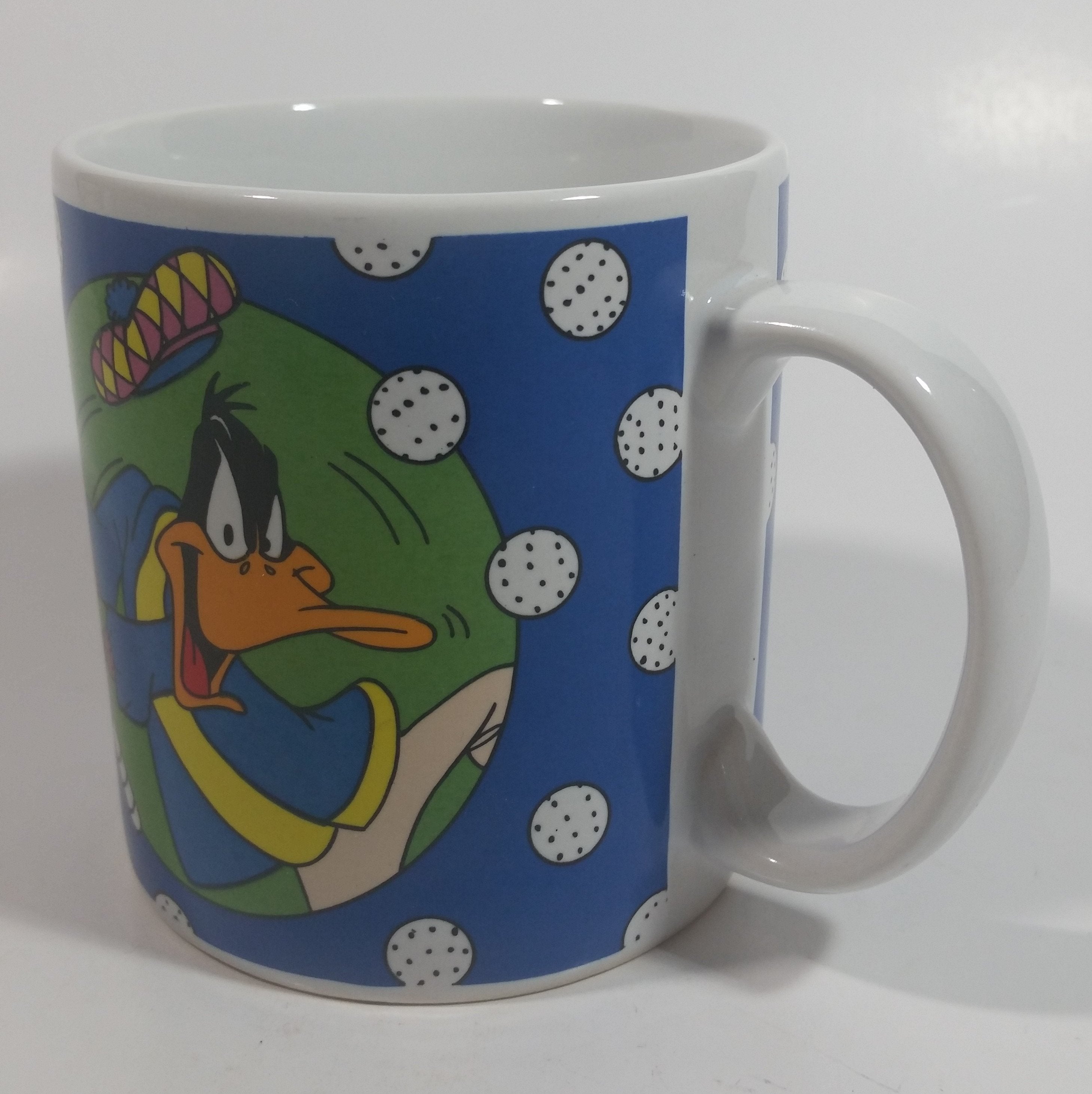 1994 Sakura Looney Tunes Daffy Duck Golf Themed Cartoon Character Ceramic Coffee Mug Television Collectible 2