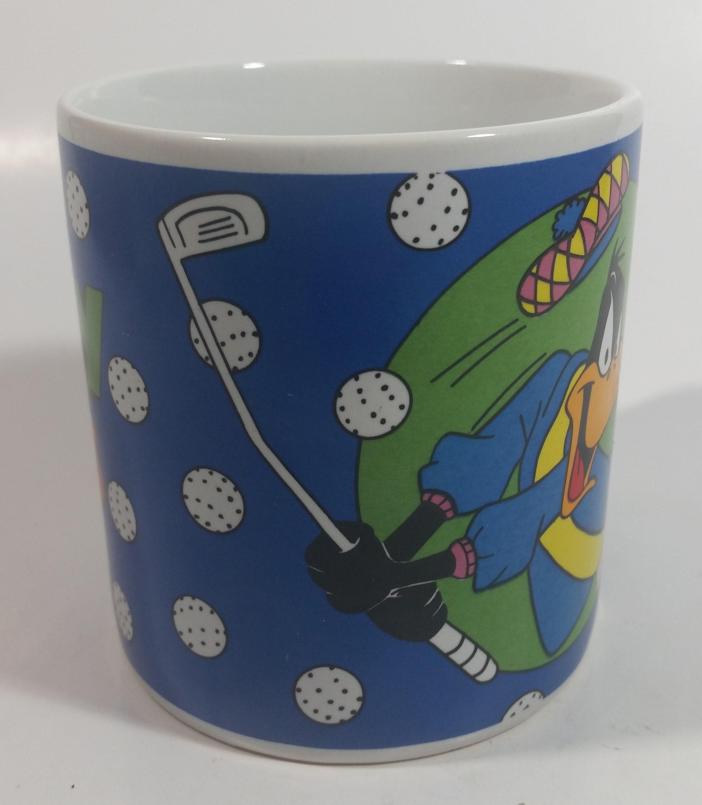 1994 Sakura Looney Tunes Daffy Duck Golf Themed Cartoon Character Ceramic Coffee Mug Television Collectible 8