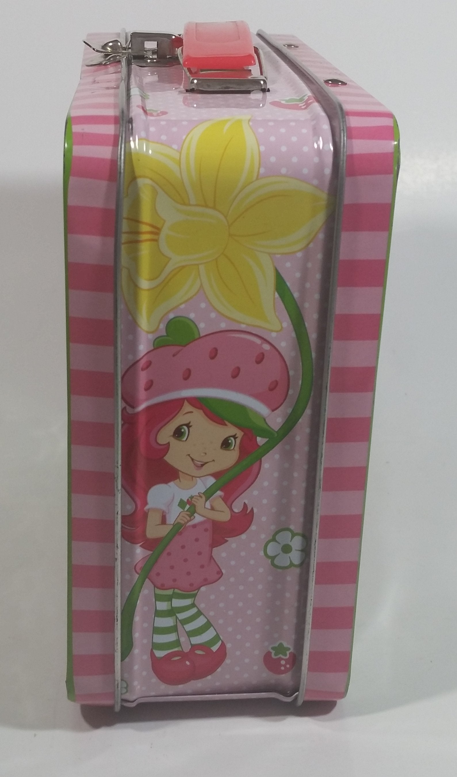 2012 American Greetings Strawberry Short cake Embossed Pink and Green Tin Metal Lunch Box 3