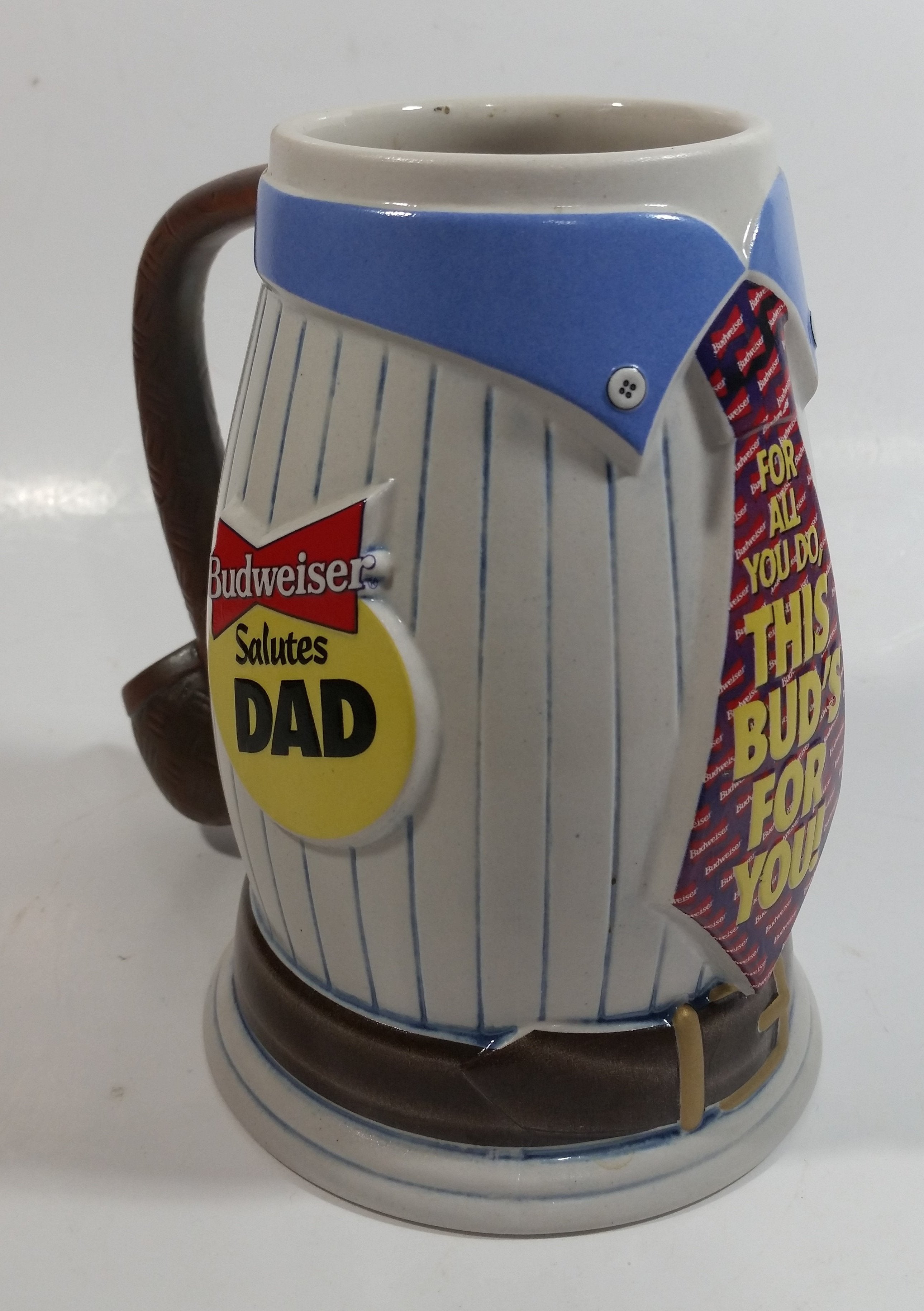 1996 Anheuser-Busch Budweiser Salutes Dad "For All You Do, This Bud's For You!" Ceramic 24 oz Beer Mug CS298 10