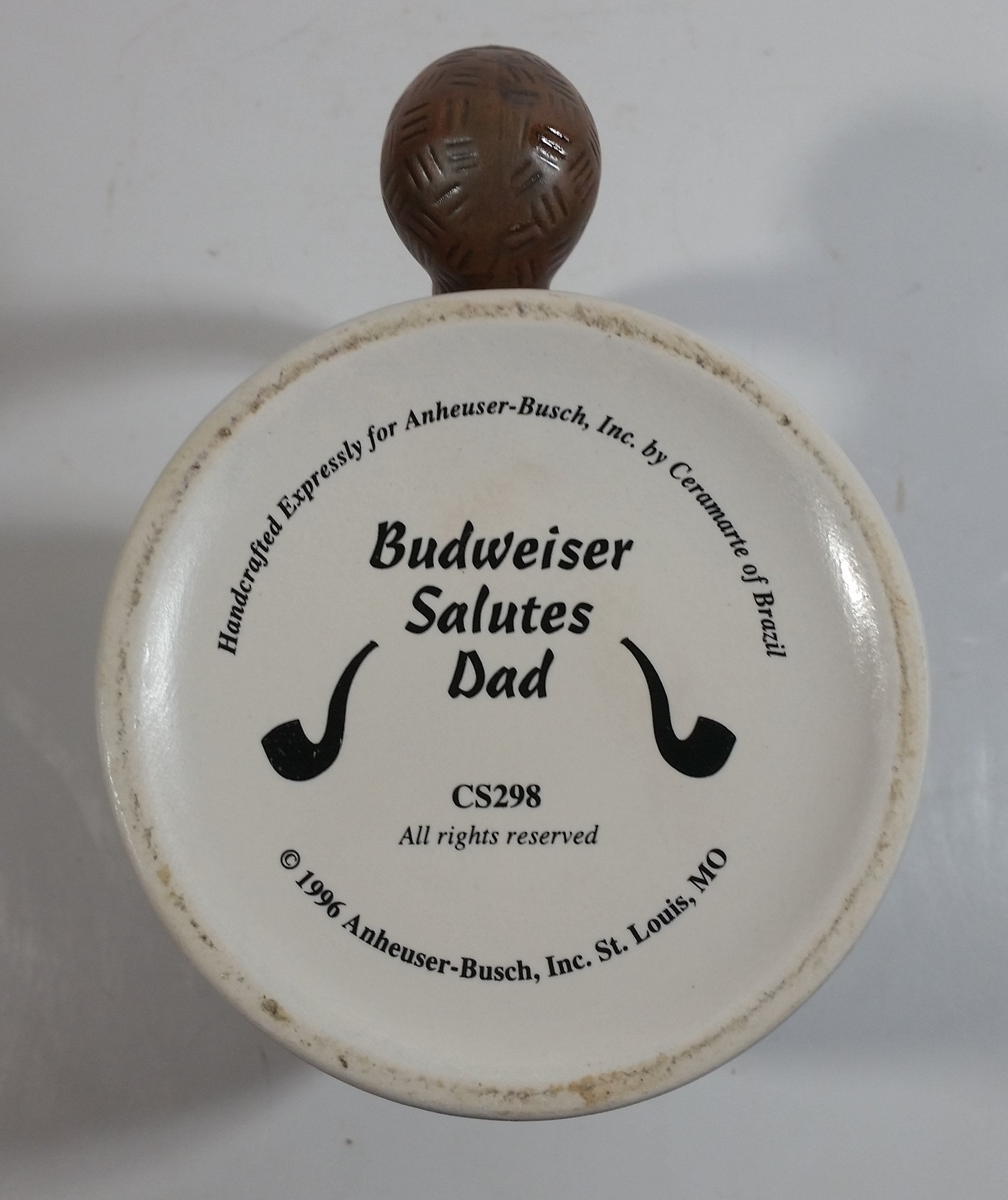 1996 Anheuser-Busch Budweiser Salutes Dad "For All You Do, This Bud's For You!" Ceramic 24 oz Beer Mug CS298 3