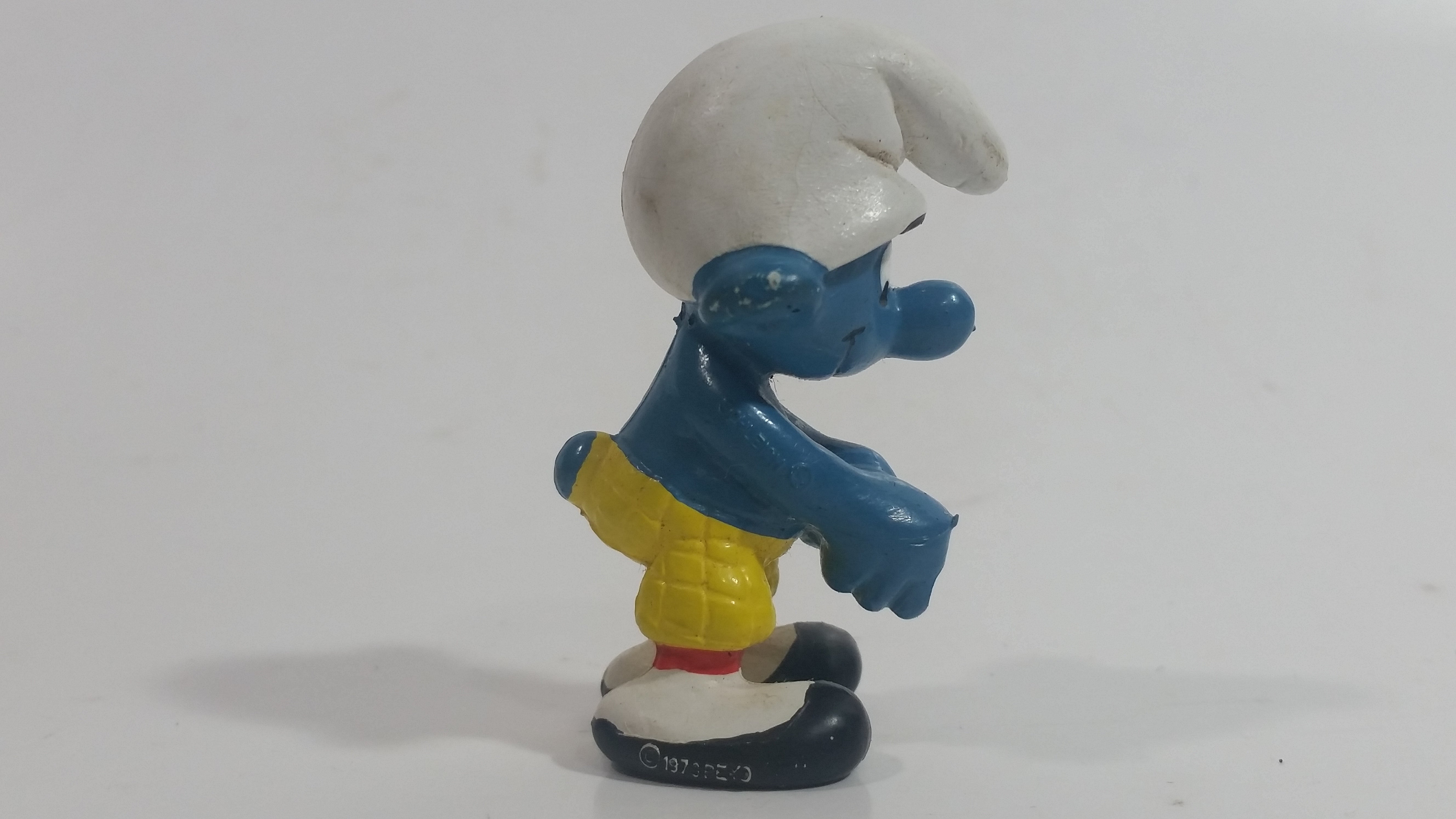 Vintage 1978 Peyo Smurf Character Golfing Golfer PVC Toy Figure - No Club 8