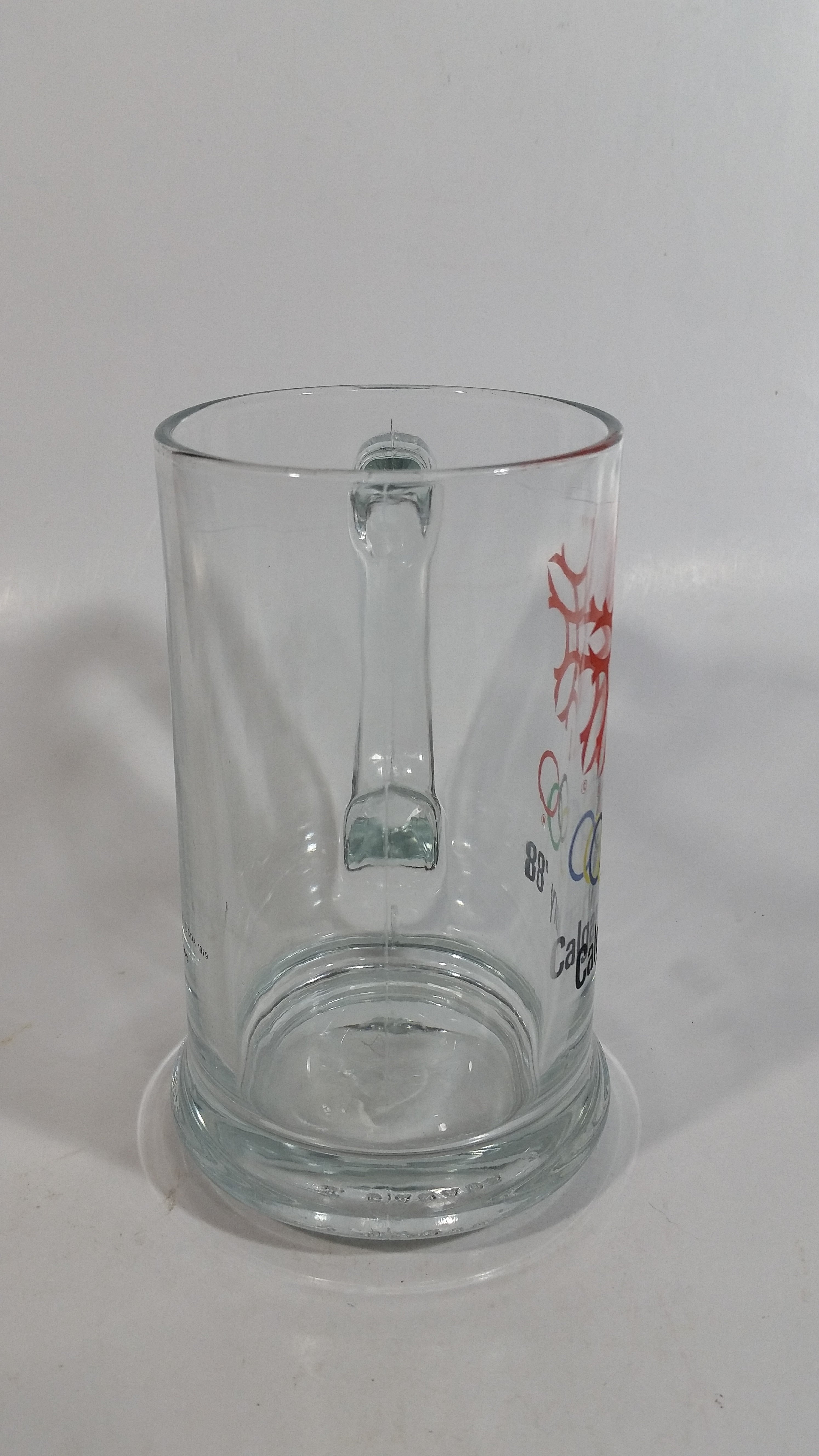 1988 Calgary Winter Olympic Games 5 1/2" Tall Glass Beer Mug 7