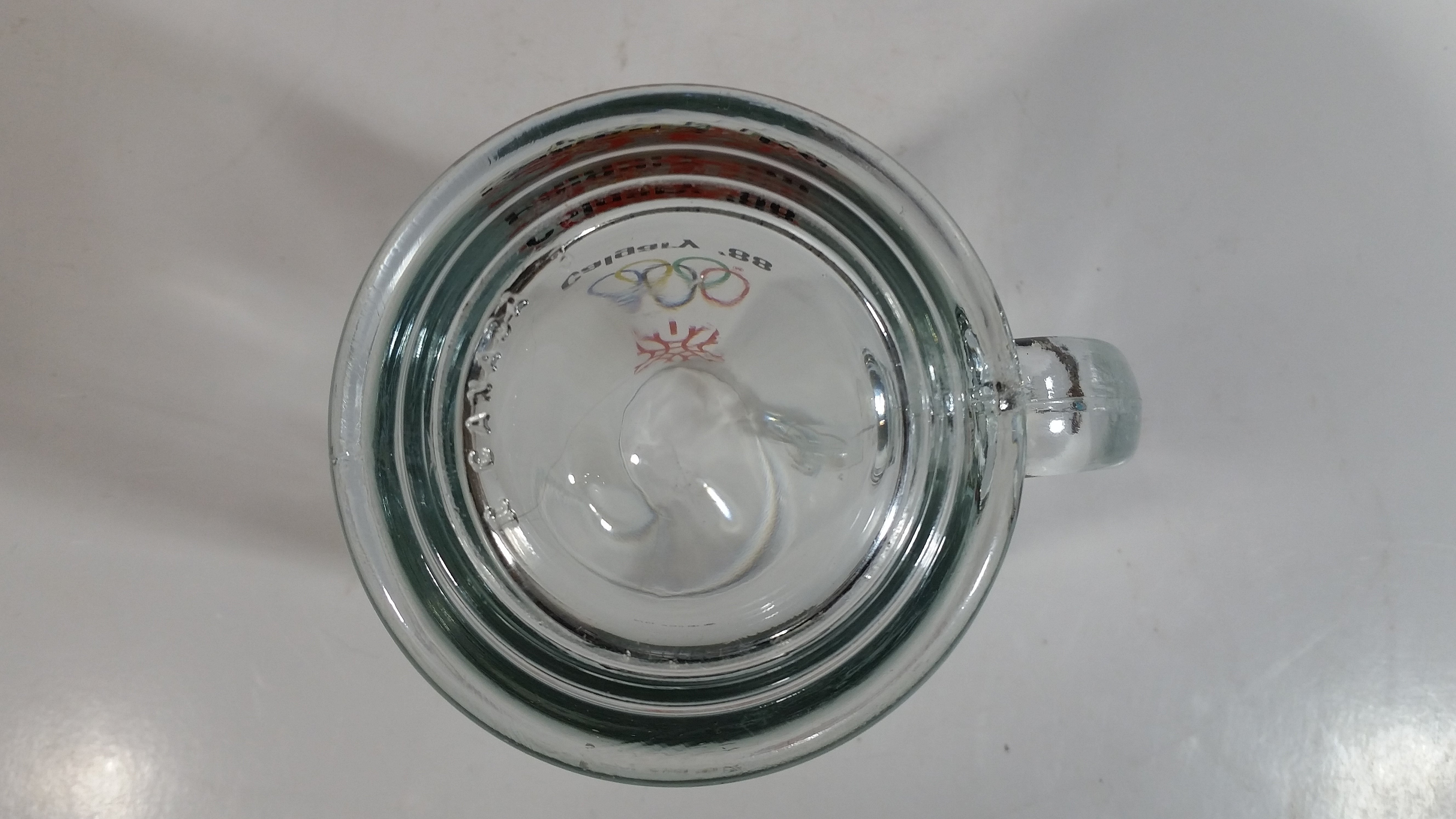 1988 Calgary Winter Olympic Games 5 1/2" Tall Glass Beer Mug 10